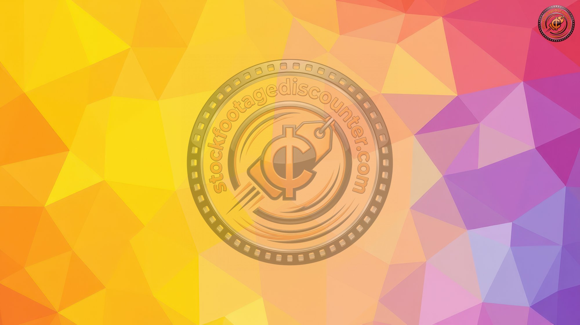 Vibrant abstract geometric pattern showcasing warm hues of orange and yellow blending with cool purple tones