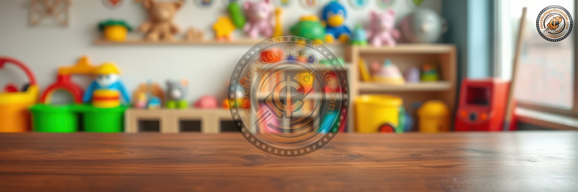 Brightly colored children's playroom filled with toys and educational items situated in a cozy setting