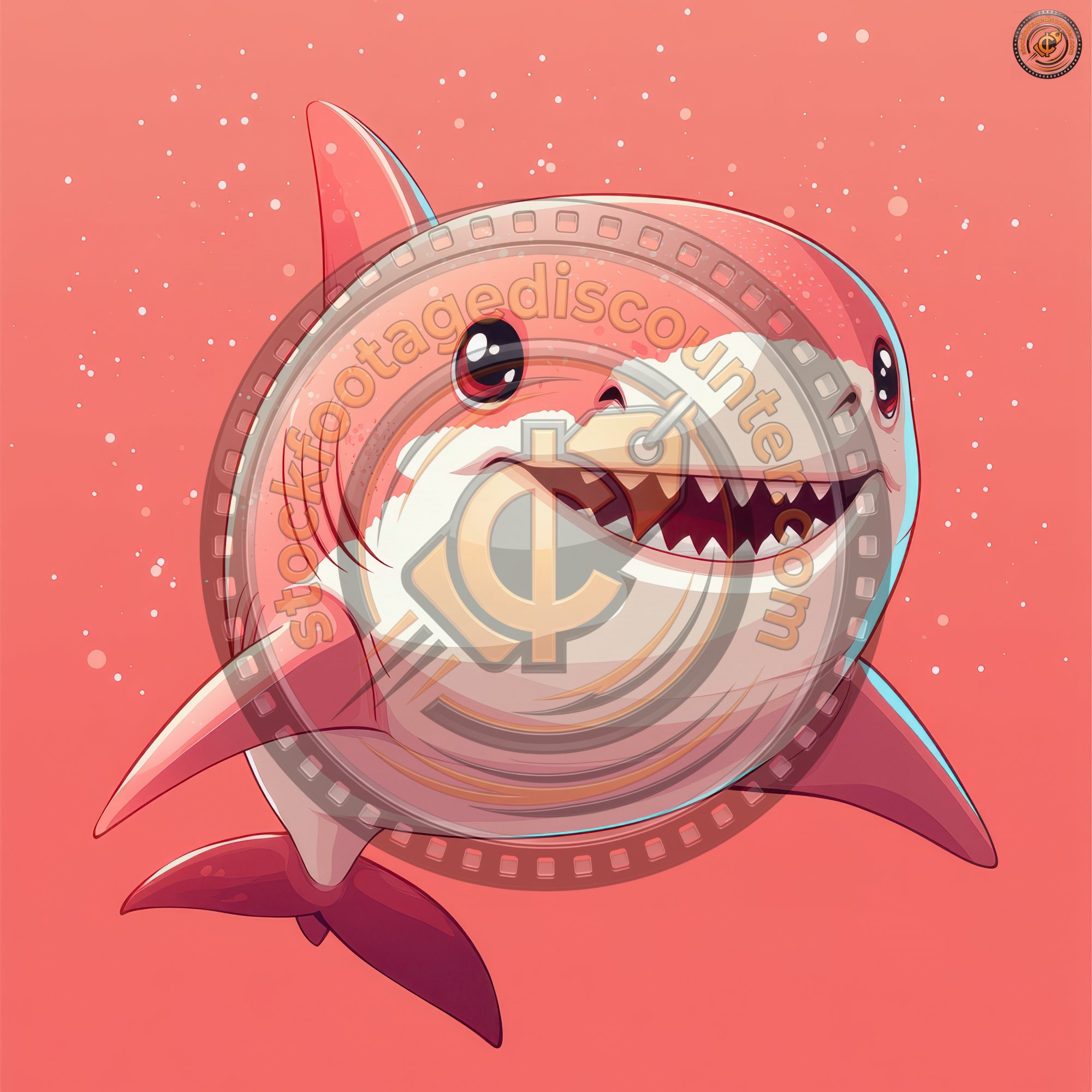 A Cute Cartoon Pink Shark Character Smiling. Fish 24bc145a B706 4451 9f0c E39a5ee1cbd0 3 Gigapixel Standard 6x