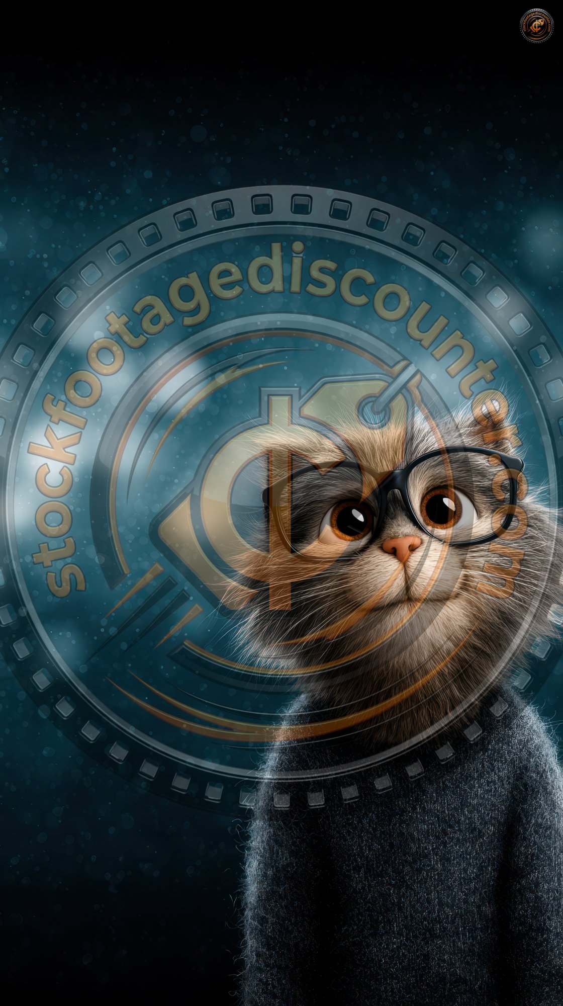 A Fluffy Gray Cat In Glasses On A Blue Background 88e2893c De61 42d6 8860 42335438071c 3 Gigapixel Standard 6x