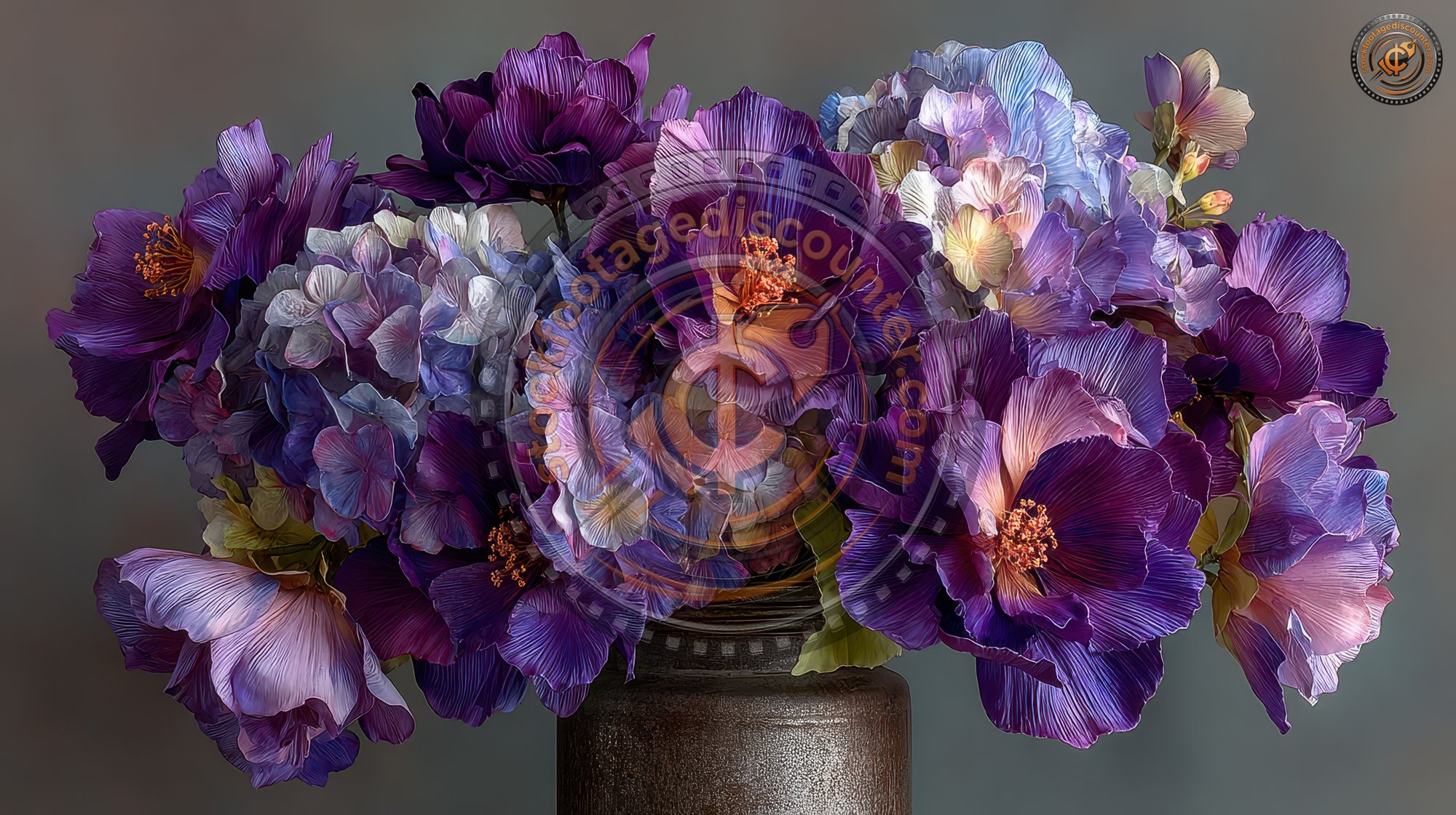 A Large Bouquet Of Artificial Flowers In A Metal E65c6808 38aa 4464 A76f Ccc63ac8ca86 3 Gigapixel Standard 6x