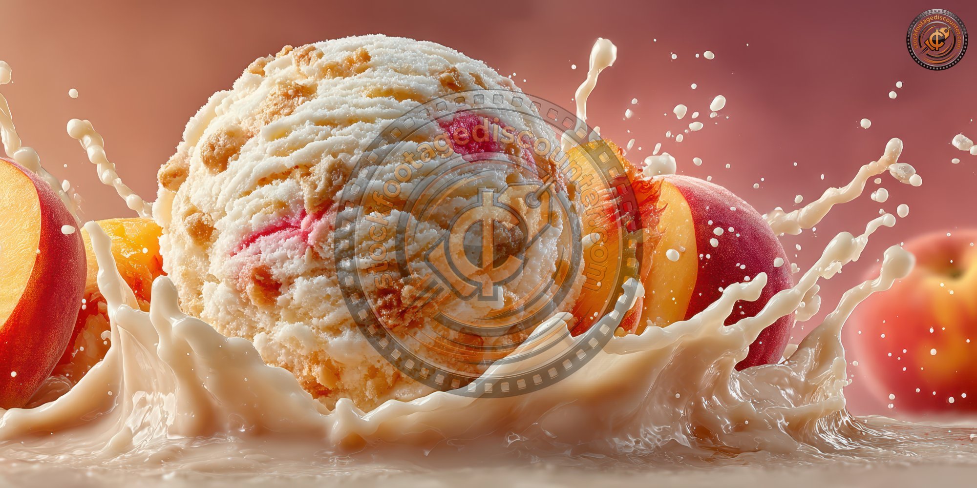 A Scoop Of Peach Ice Cream Melting Slowly With Sm D74175d0 2d30 4770 9e87 9d3dd6153a36 1 Gigapixel Standard 6x