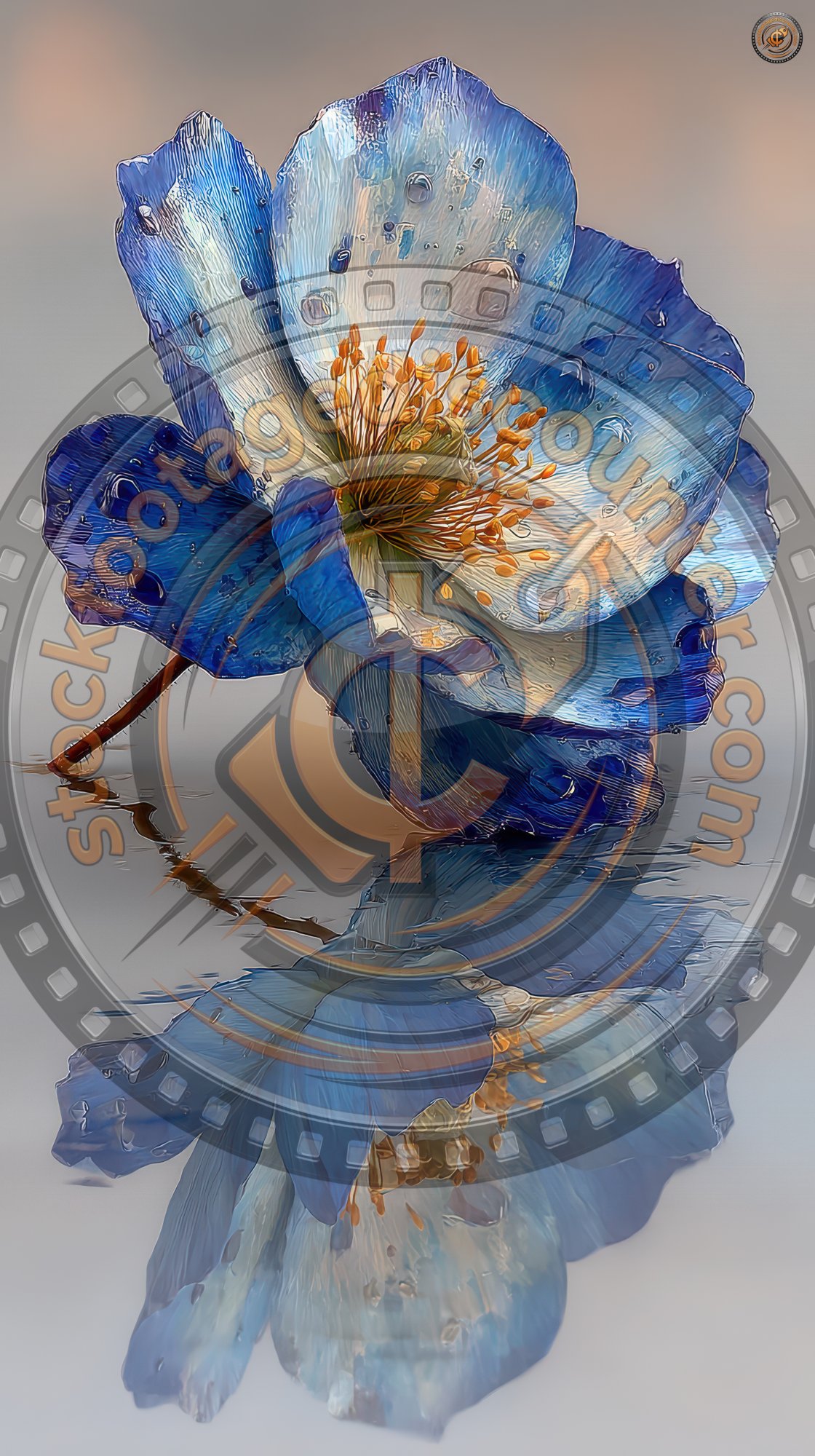 A Single Blue Flower With A Stem. Flower Bouquet. 642a8af5 235d 464e 8668 C298509787dd 2 Gigapixel Standard 6x