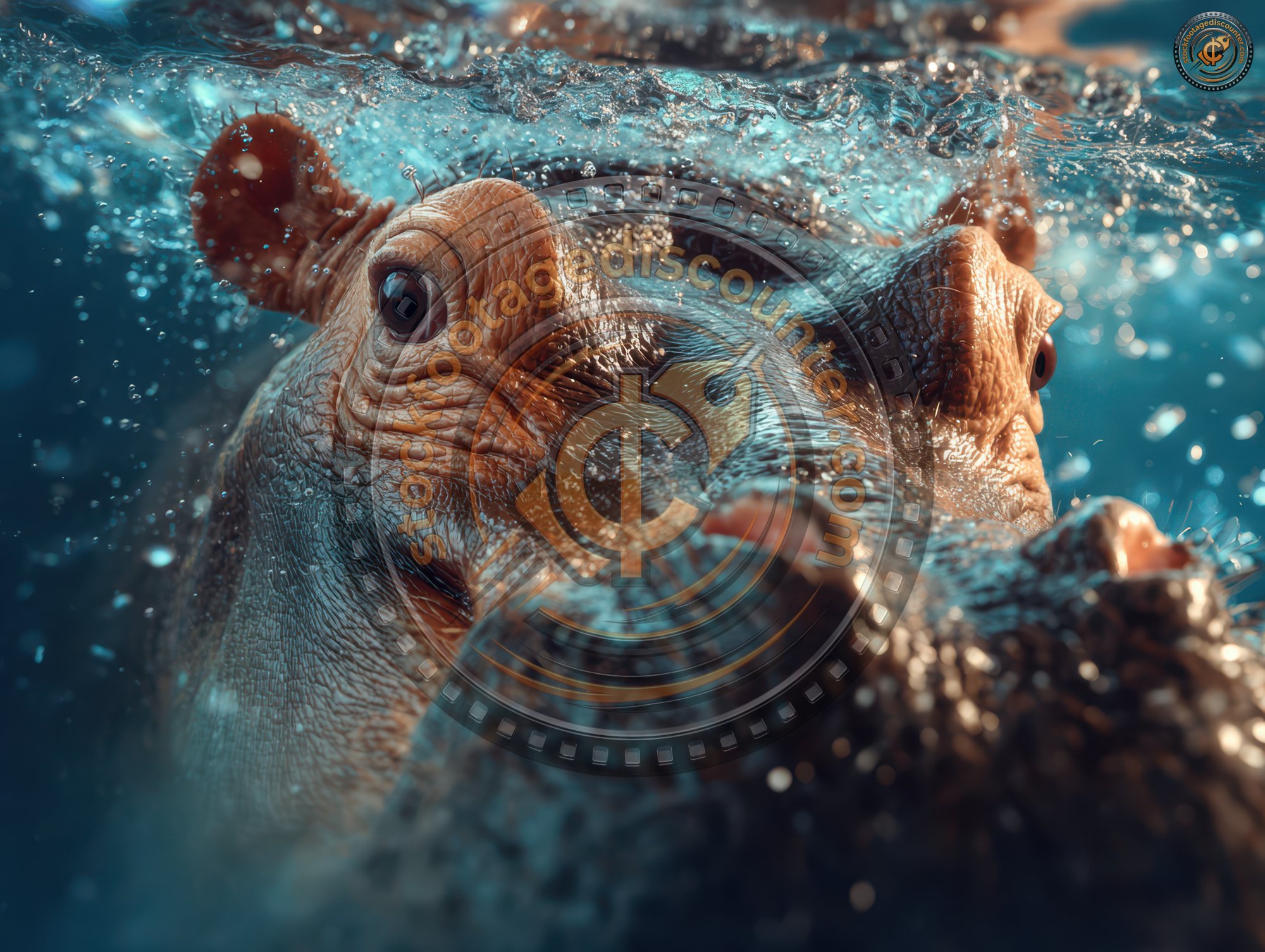 Adult Hippo Submerging. Hippo. Ultra Realistic. P F57982fb 9094 4233 Bc78 A32574fe294e 2 Gigapixel Standard 6x