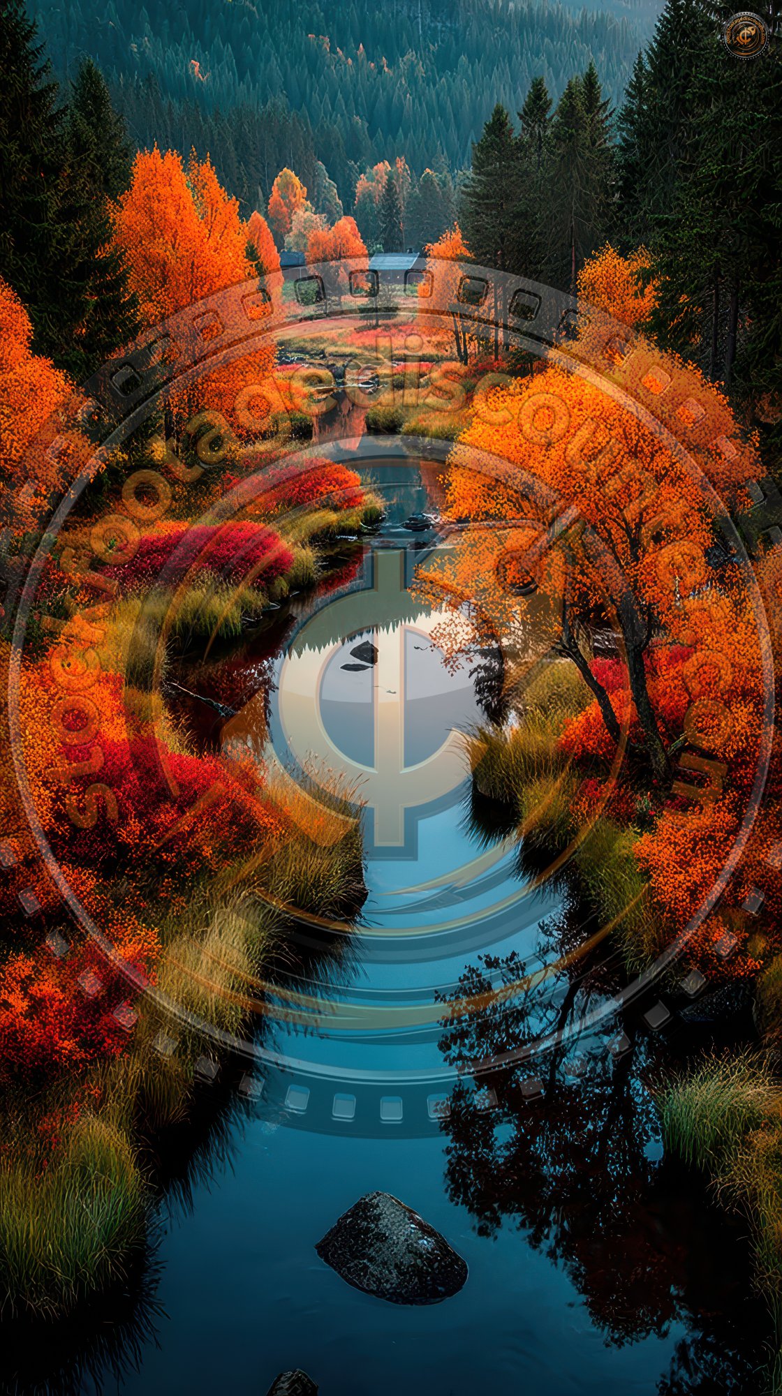 Aerial View Of Fast River In Beautiful Orange And 3a2450ee E422 4e20 Aa15 545fc0ccf54b 3 Gigapixel Standard 6x