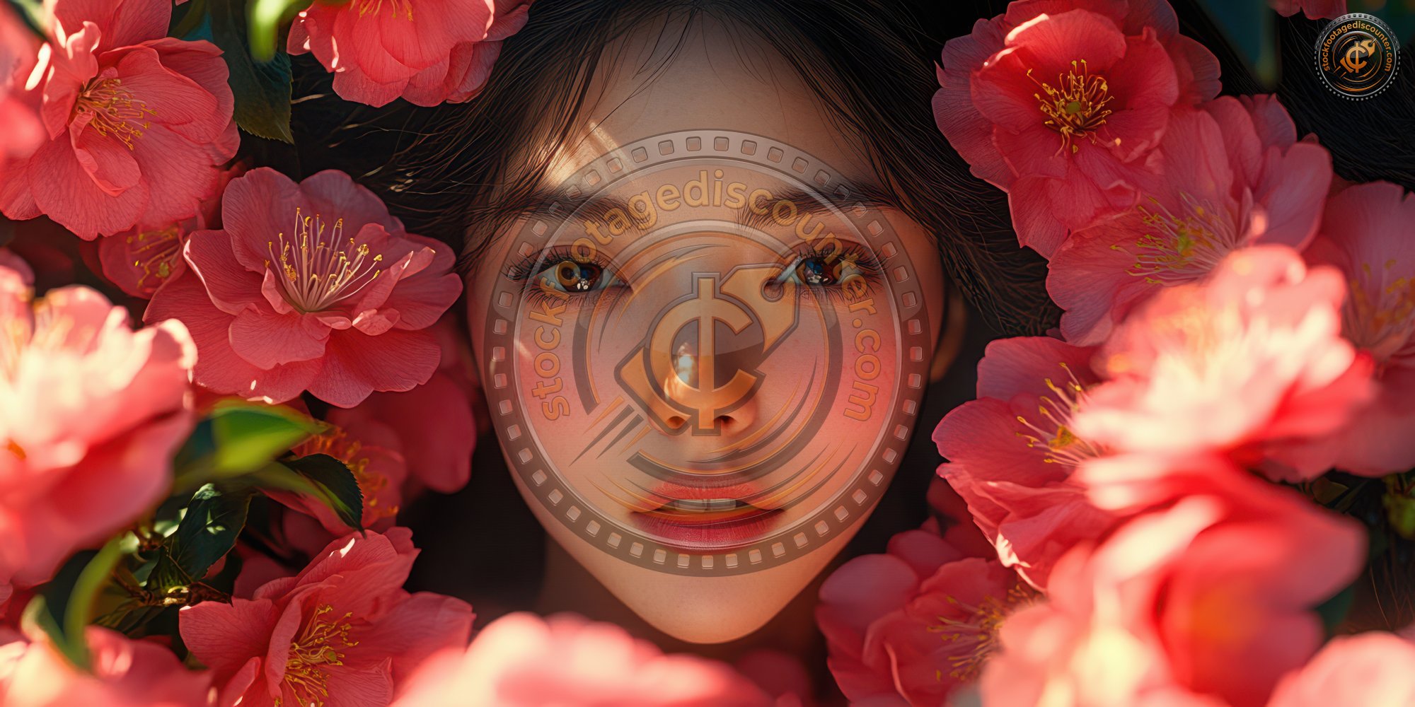 Asian Woman In The Camellia Forest. Summer Backgr 89f58fec D975 4271 Abfe 860c6f39723d 2 Gigapixel Standard 6x