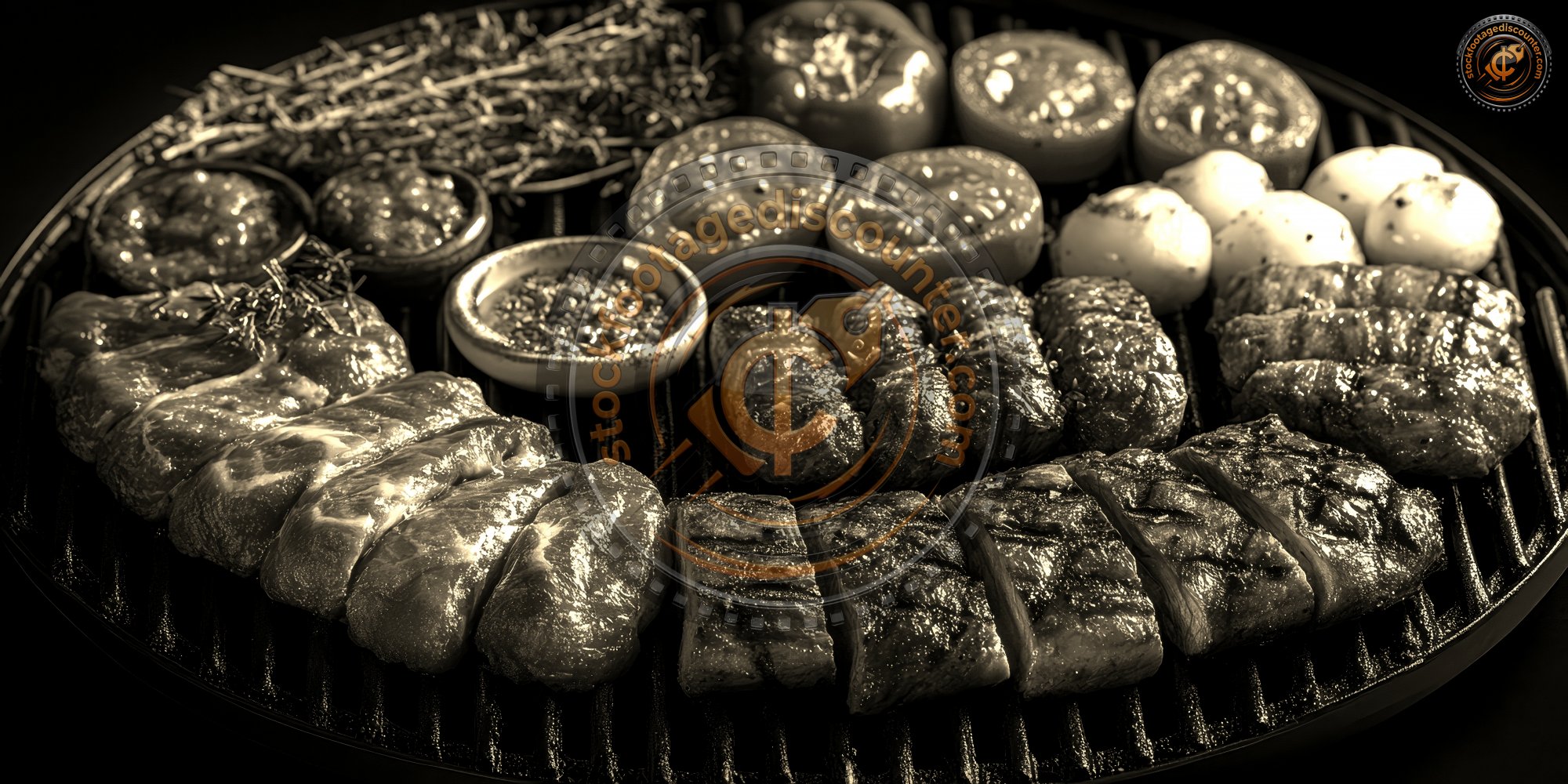 Assorted Delicious Grilled Meat With Vegetables. 9fbc1fa3 47d3 4609 A321 D55e0aadb990 3 Gigapixel Standard 6x Sepia