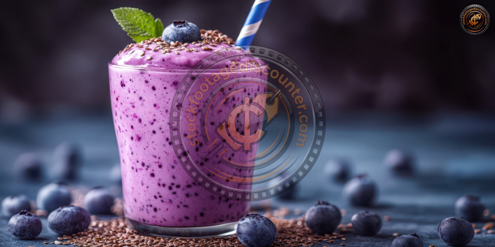 Blueberry Smoothie With Flaxseeds. Milkshake. Ult 8aac9652 829a 4e44 9879 9b984df077b8 1 Gigapixel Standard 6x