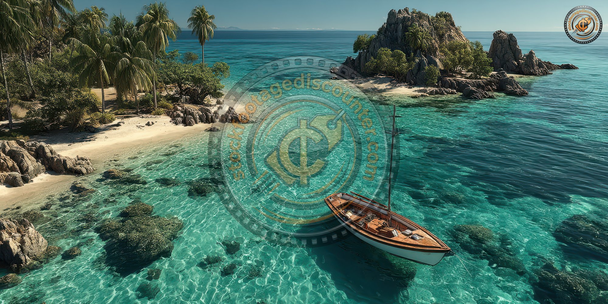 Boat Sailing Towards A Small Inhabited Island In 1c2cb67e Cda2 451a 9a2c 0e7a348ca8a2 2 Gigapixel Standard 6x