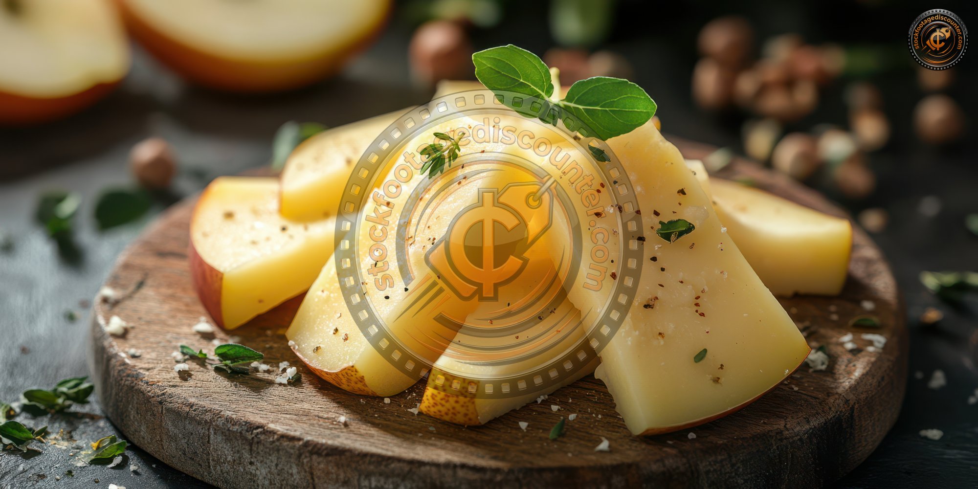 Cheese Garnished With Pear Slices And Sprinkled. C2d22faa 1c22 4bac 9cdf F0ca86645c6c 0 Gigapixel Standard 6x