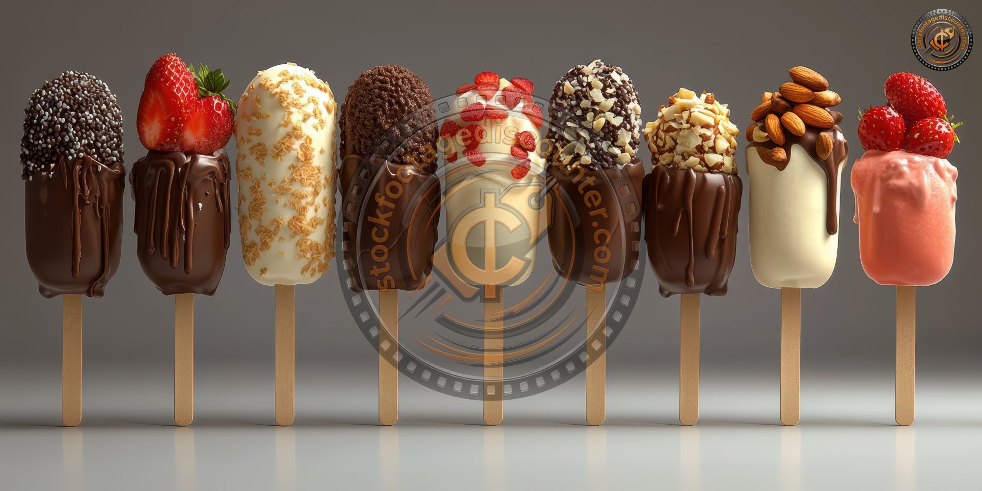 Chocolate Coated Ice Cream Sticks With Various Toppings Including Nuts Strawberries And Multiple Chocolate Flavors Displ 1737683781 Gigapixel Standard 6x