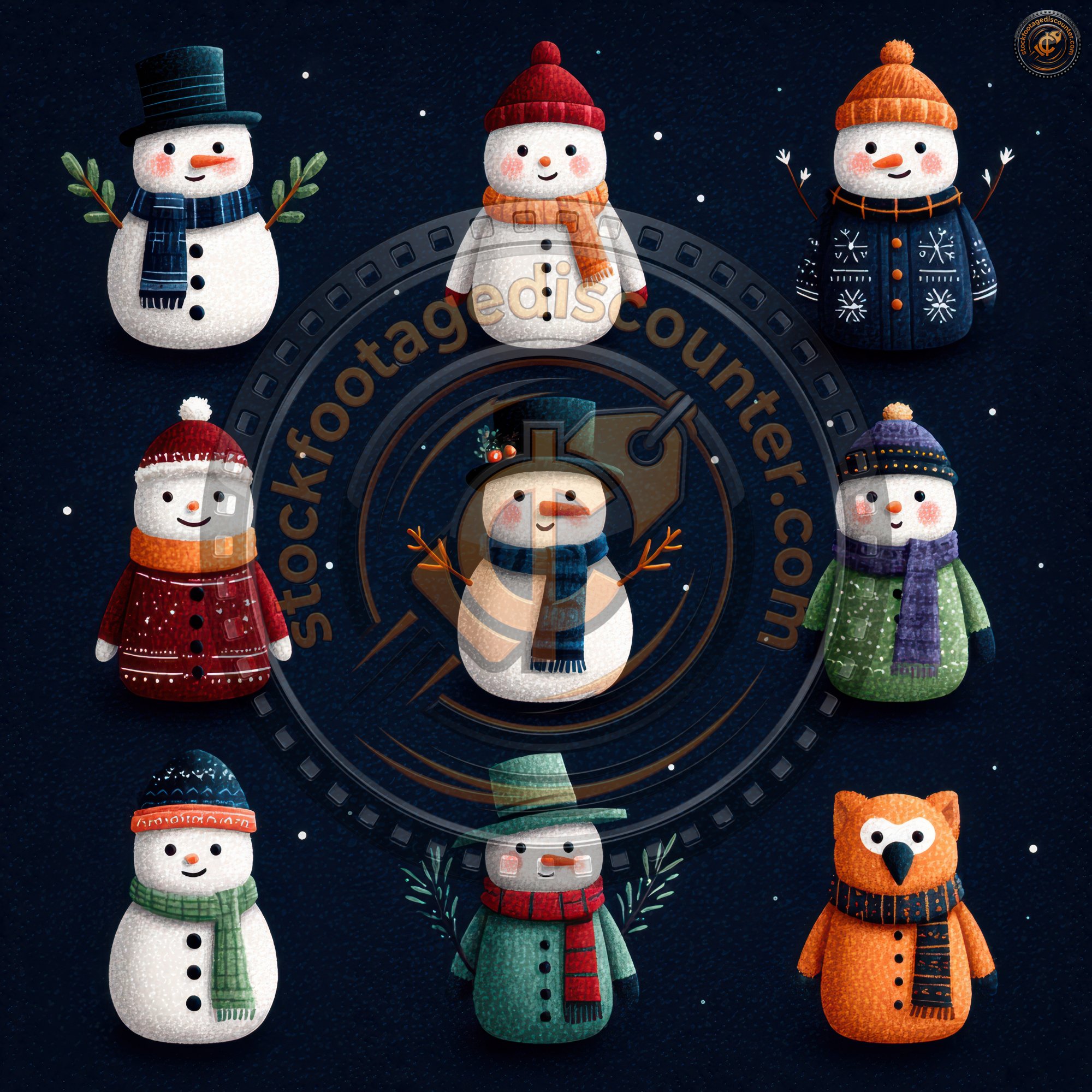 Christmas Character Icons Set. Snowm Edd51bf3 6095 46b1 A64d 5fb789c1f80c 2 Gigapixel Standard 6x