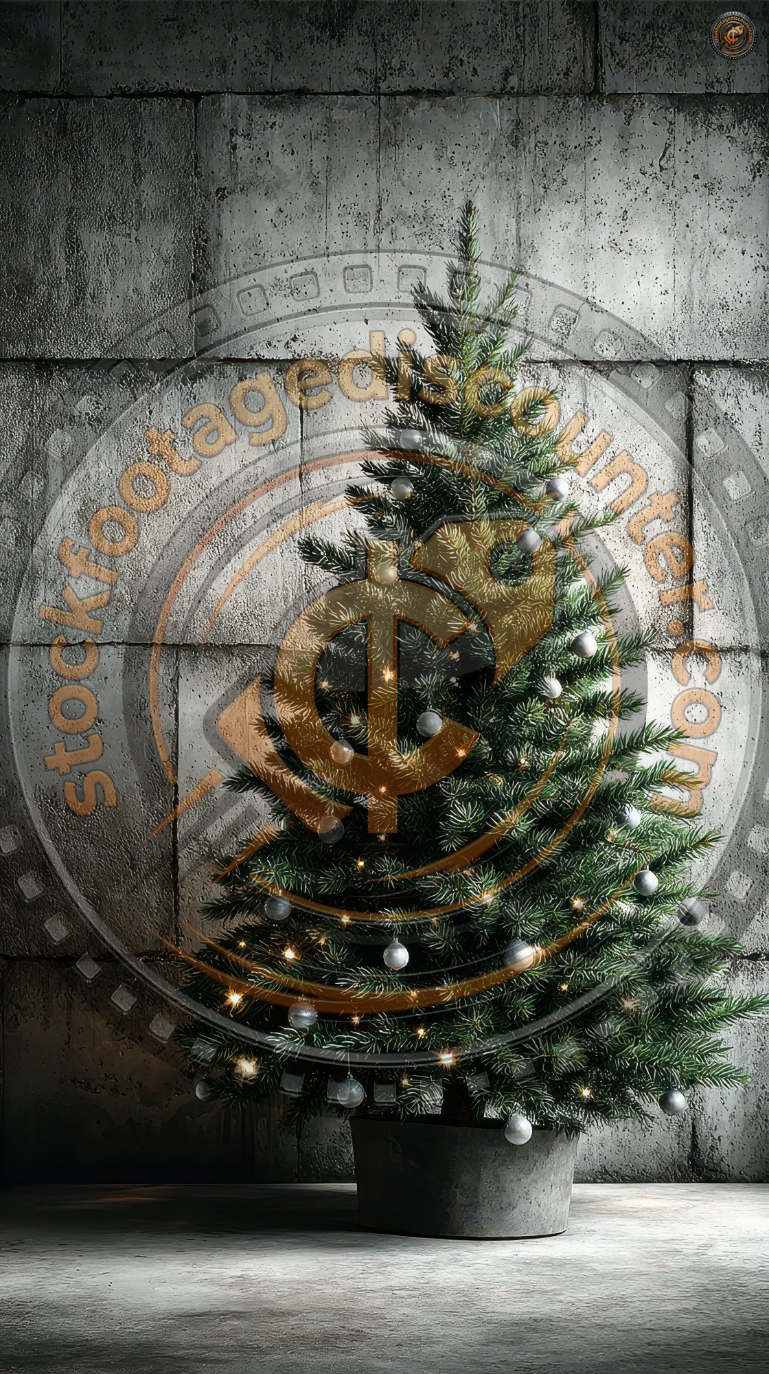 Christmas Tree Against Concrete Wall. Christmas B 6d14dede E537 4db5 8a25 3652222a443b 2 Gigapixel Standard 6x