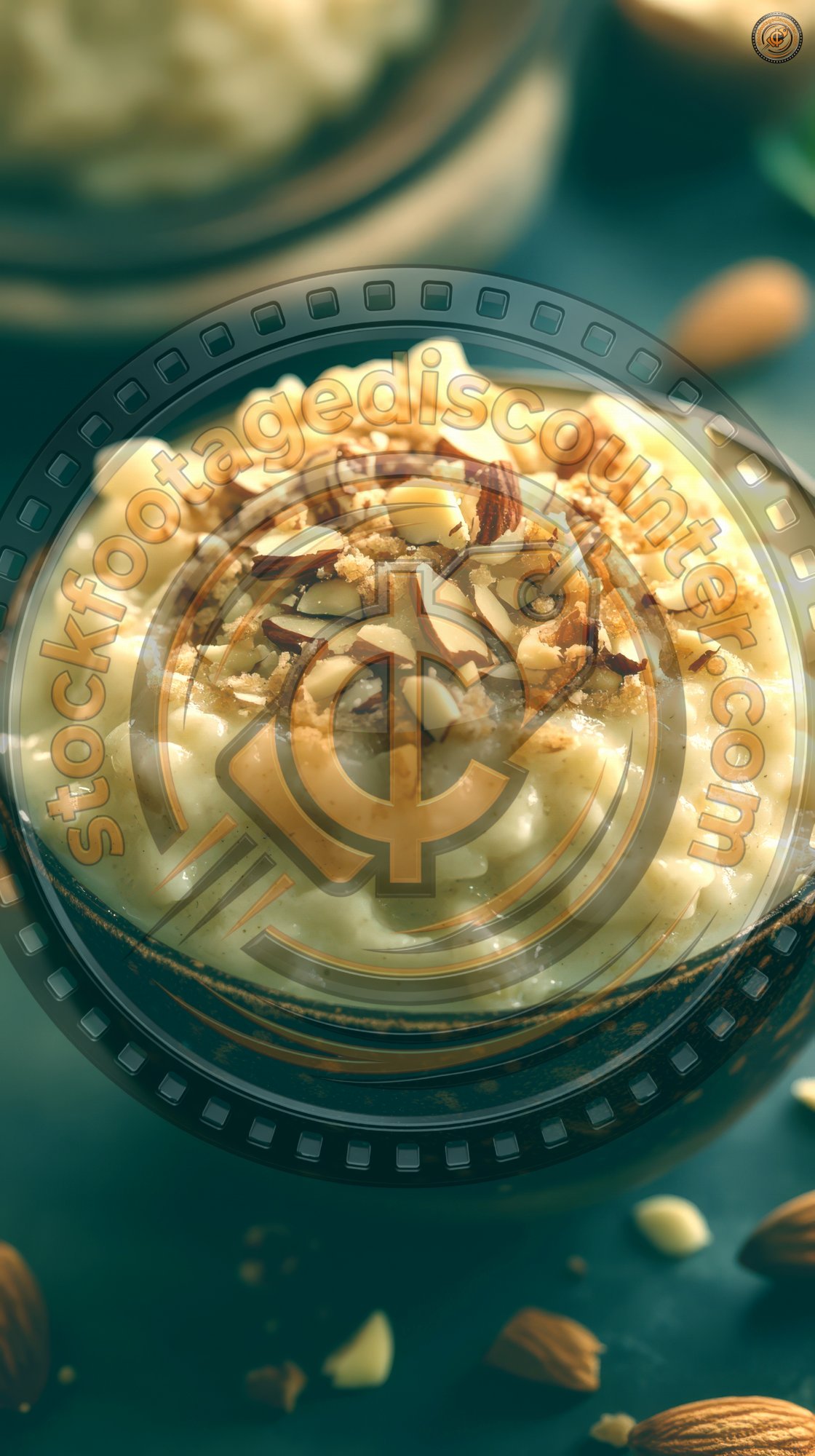 Close Up Of A Rice Pudding With Almond Topping Sh Fa26e4ba 4ffd 43ee 9e19 57556f993b12 3 Gigapixel Standard 6x Tealorange