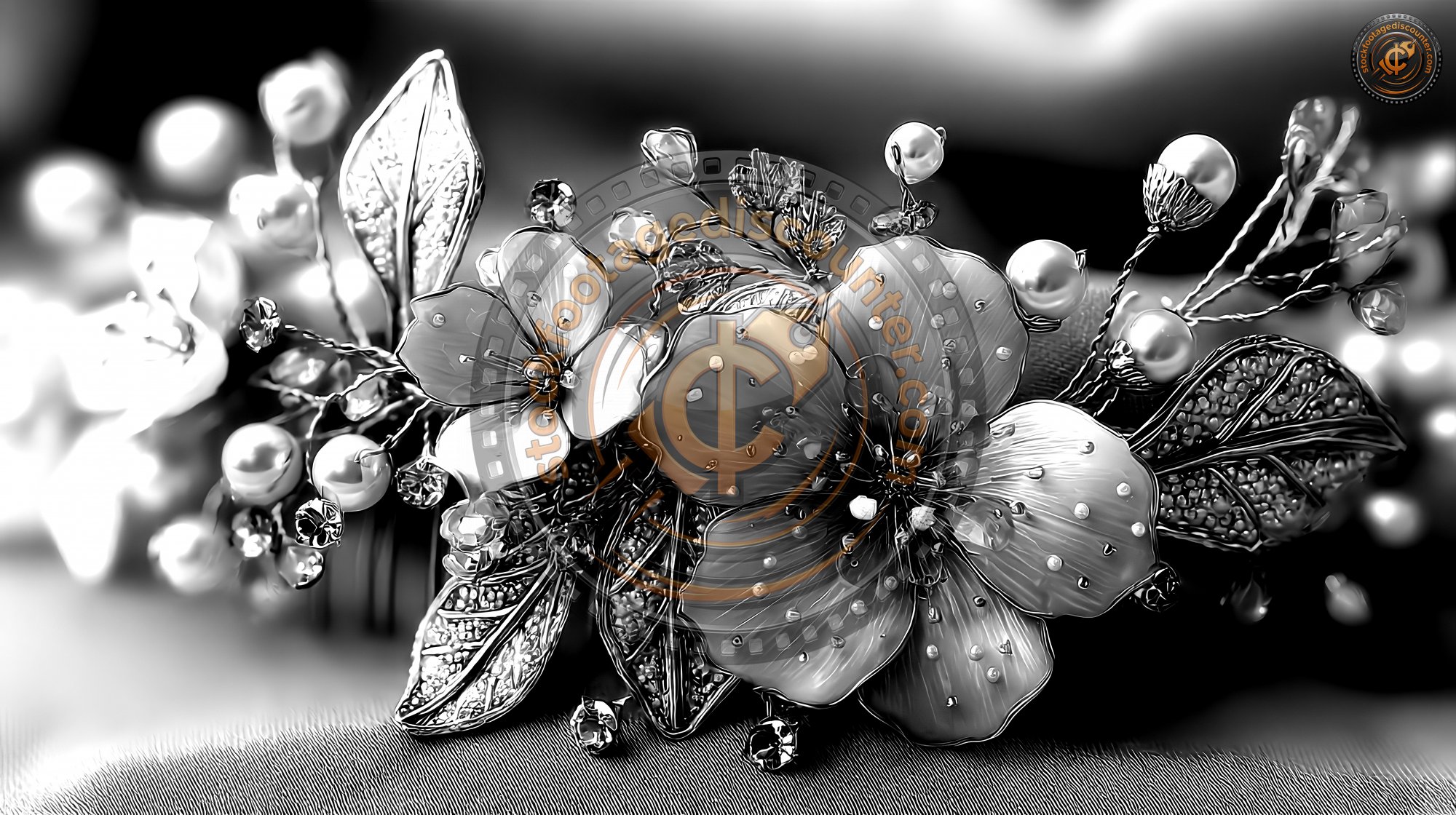 Elegant Bridal Hair Accessory With Pearls And Lea 62219170 Ba47 43d7 945a 66cc5ff83e2b 0 Gigapixel Standard 6x Bw