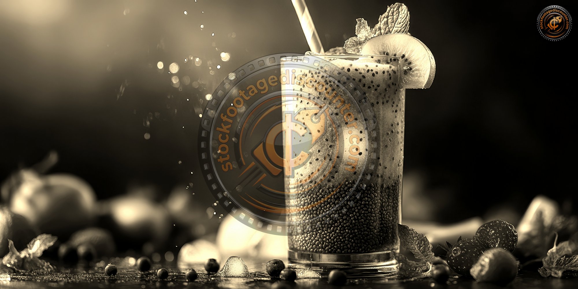 Glass Of Healthy Smoothie With Chia Seeds Fruit S 810c0157 A9f4 407d Bea5 611b1c469a47 0 Gigapixel Standard 6x Sepia