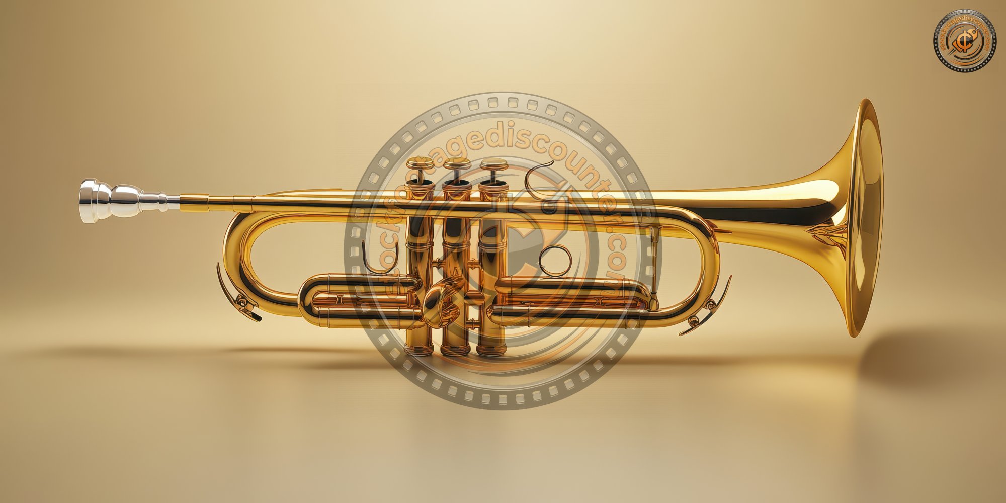 Golden Trumpet Isolated On White. Golden Backgrou 0c9f4f87 0fdb 43e9 9b58 16b17bb266f2 2 Gigapixel Standard 6x