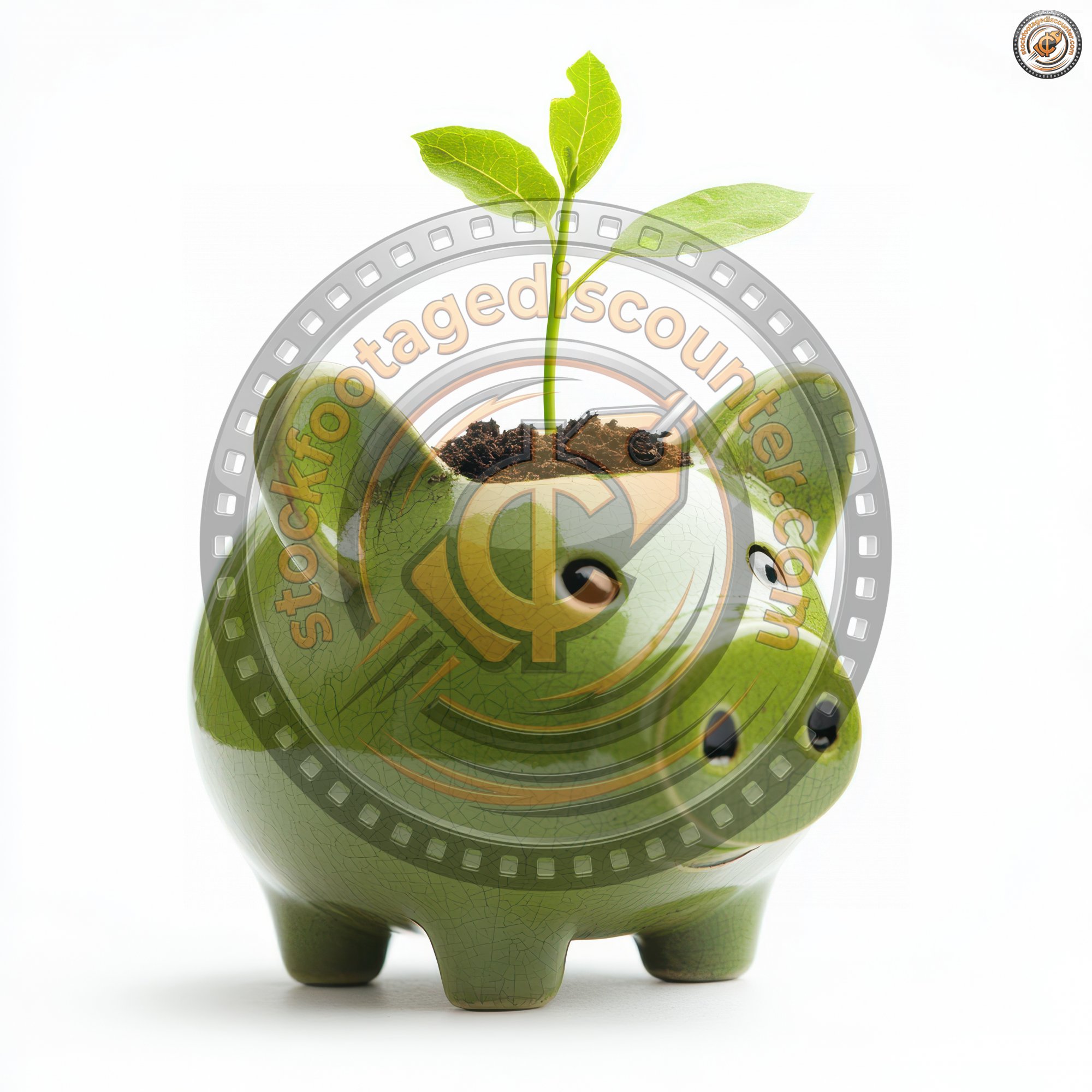 Green Piggy Bank With A Young Green Plant Is 89d11f15 B4b1 43b8 8851 7dfd9a8741d7 0 Gigapixel Standard 6x