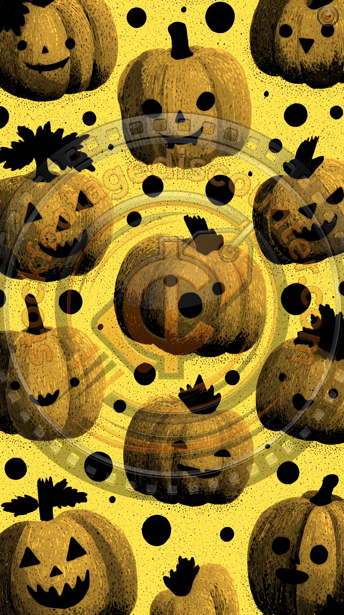 Halloween Pumpkins Pattern. Retro Pumpkin Jack O F43bd461 6c37 4ac0 9c16 5039fc48ad83 1 Gigapixel Standard 6x Gold