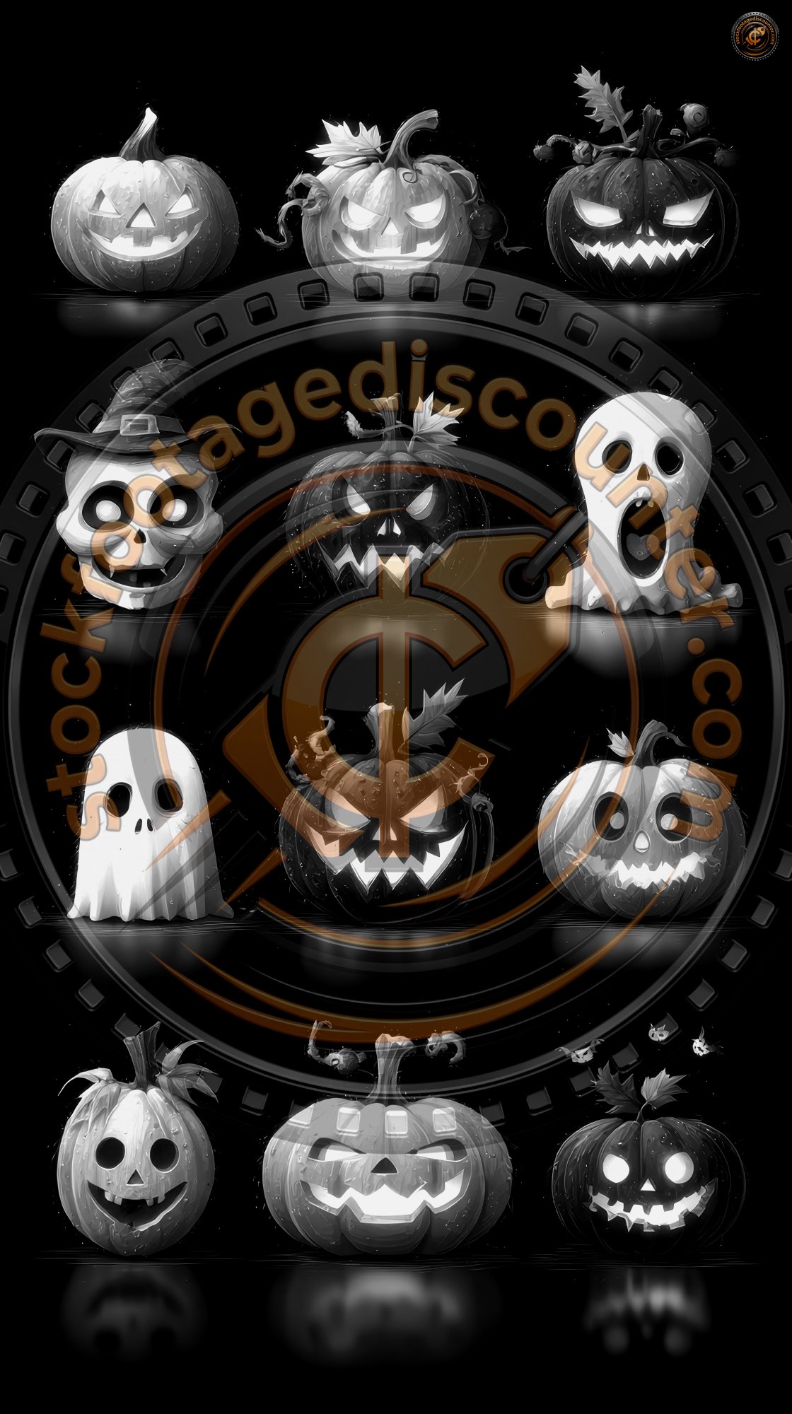 Halloween Pumpkins With Spooky Faces On Black Ba 92b5e3f2 5610 442d 904d 00e09c710f7a 1 Gigapixel Standard 6x Bw