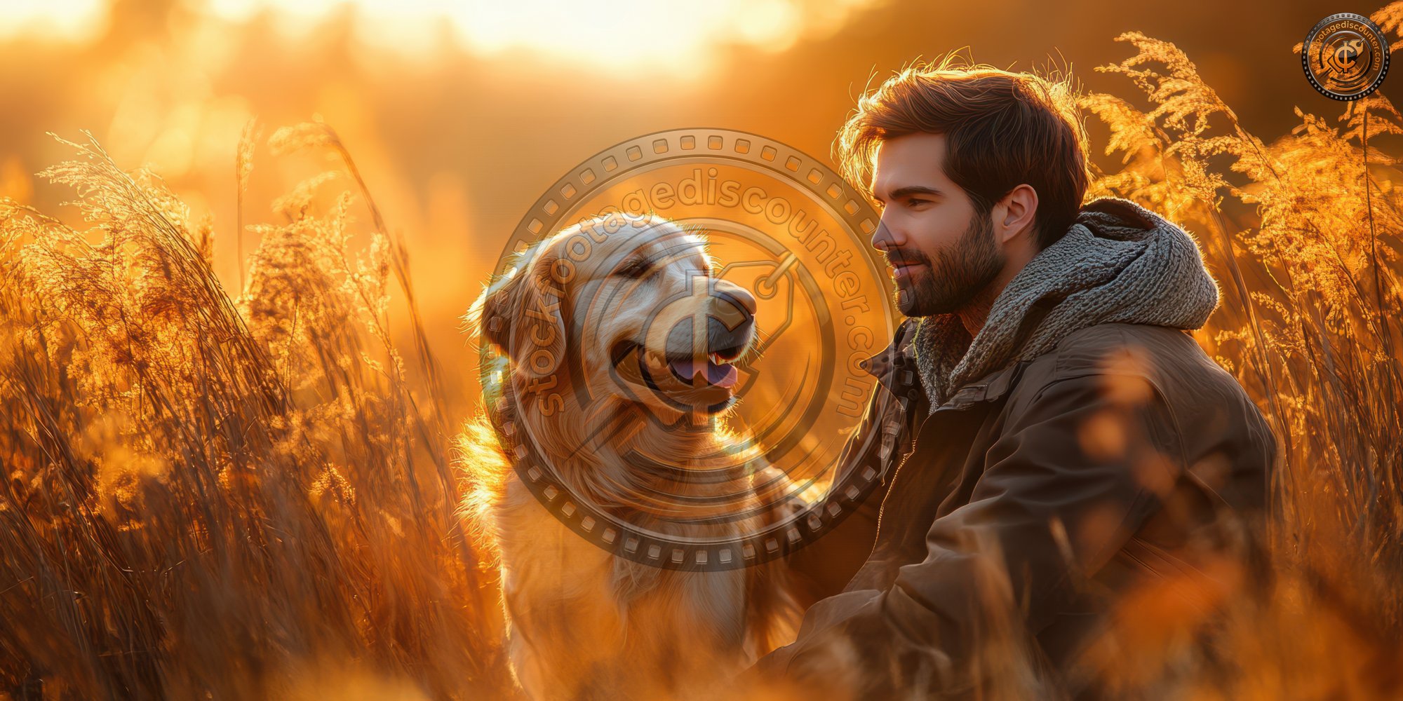 Handsome Man With A Dog Golden Retriever Walk In B6e71cce 887c 498a 9cc5 8a5d2c7e53f1 1 Gigapixel Standard 6x