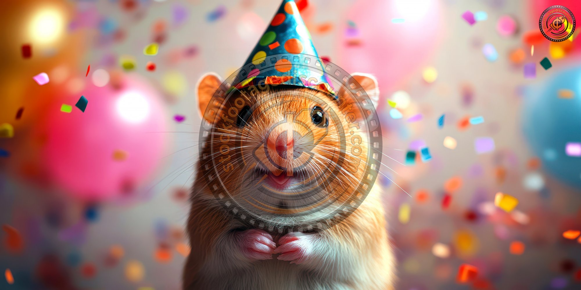 Happy Hamster In Party Hat With Confetti. Happy B 4c549ed2 586f 4adb A586 B1e2db7fdac1 3 Gigapixel Standard 6x Stylut