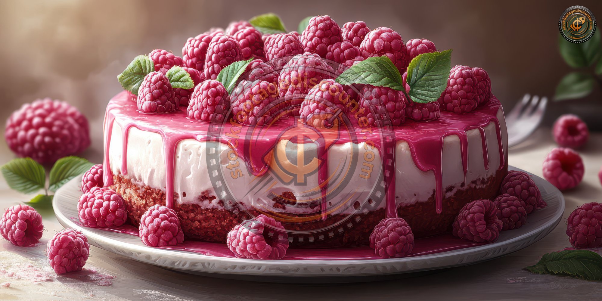 Homemade Cake With Raspberry. Creamy Dessert. Ult 1434ca6e 61b7 4302 8afb 7713f448482f 0 Gigapixel Standard 6x