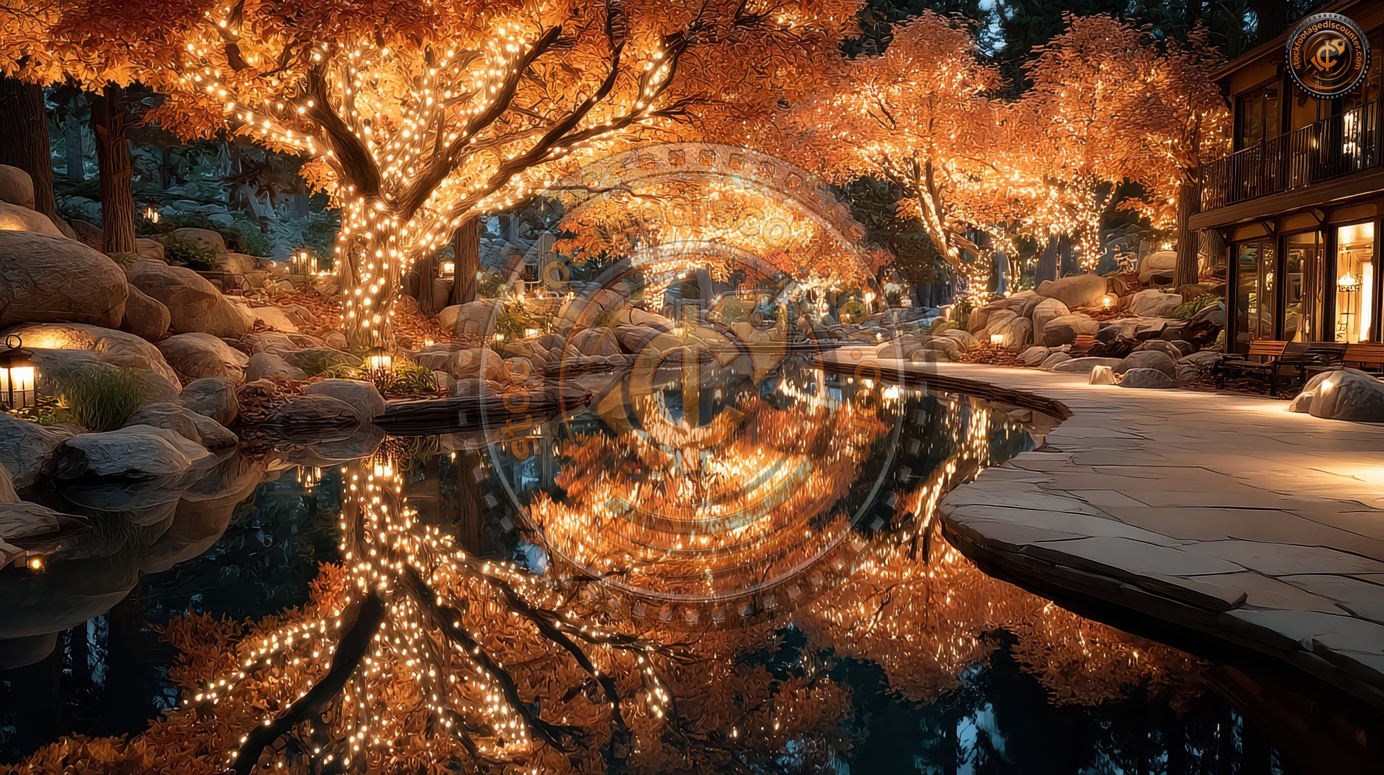 Patio Lights. Autumn Trees. Ultra Realistic. Phot D51246bd 5e32 4320 910d 28bb169c779e 0 Gigapixel Standard 6x