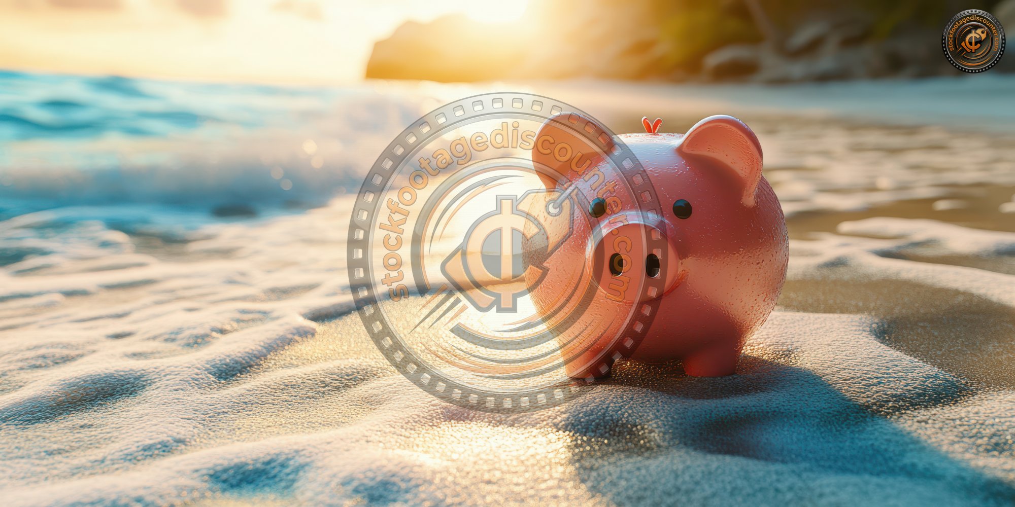 Pink Piggy Bank On The Ocean Or Sea Sand Bea B85133ab C590 4f13 9977 0e3e8969ede1 3 Gigapixel Standard 6x