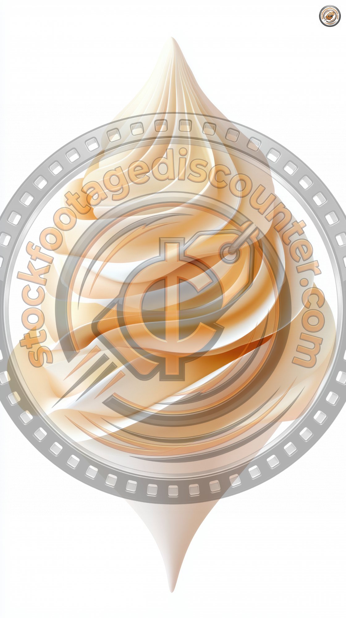 A close-up of a swirl of soft serve ice cream, ready for a delicious treat