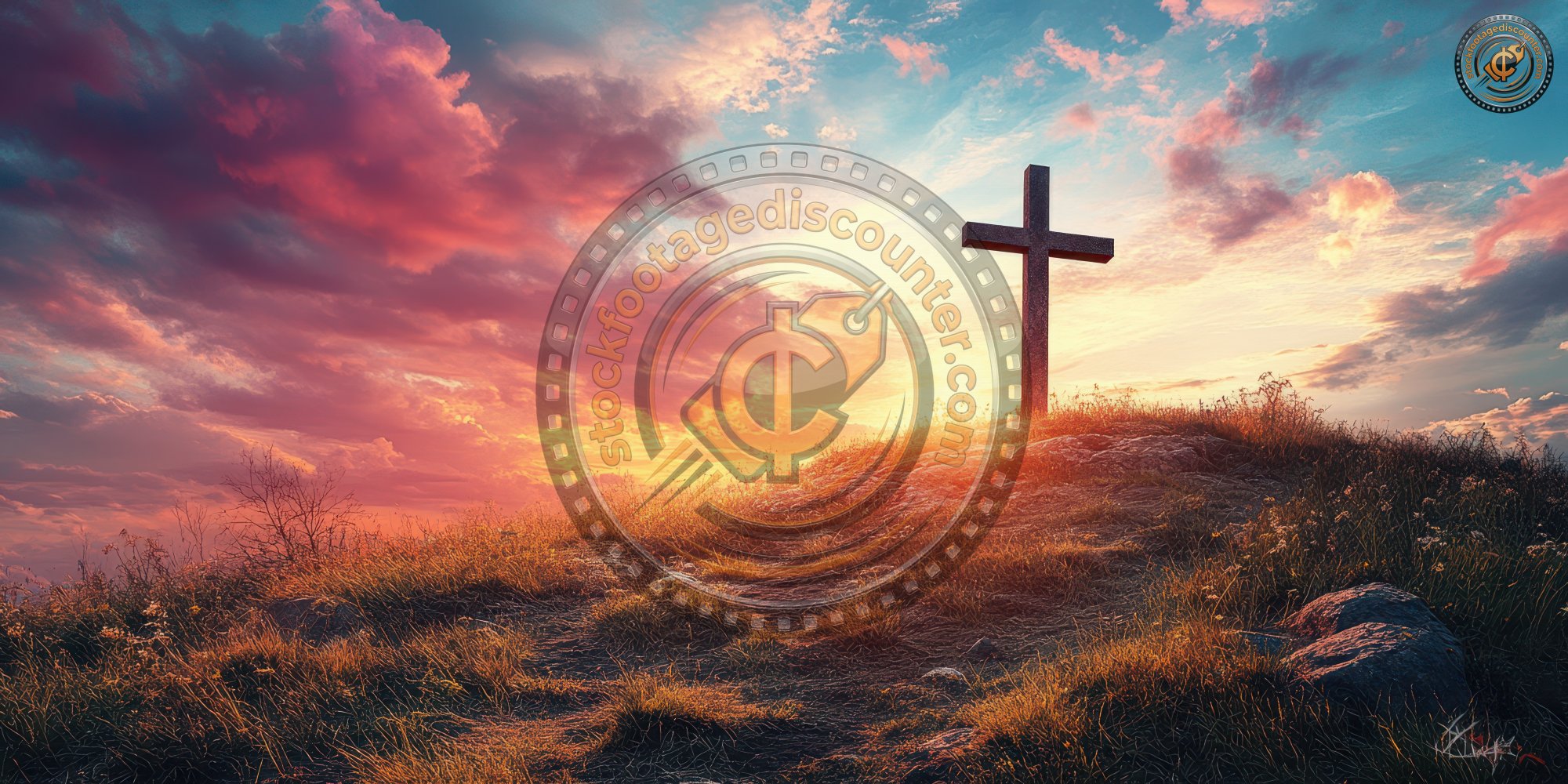 Single Cross On Hill At Sunset With Vibrant Sky. Cf00b43f 55f7 428b 95ef Cc172b4e73c5 3 Gigapixel Standard 6x