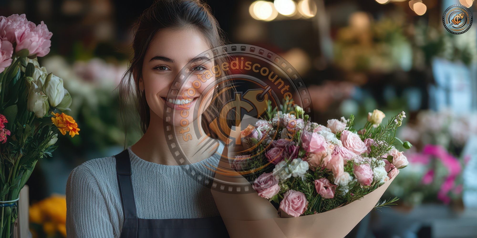 Smiling Businesswoman Holding Bouquet At Flower S Df407497 C073 409b Bed9 42fb13d34be4 2 Gigapixel Standard 6x