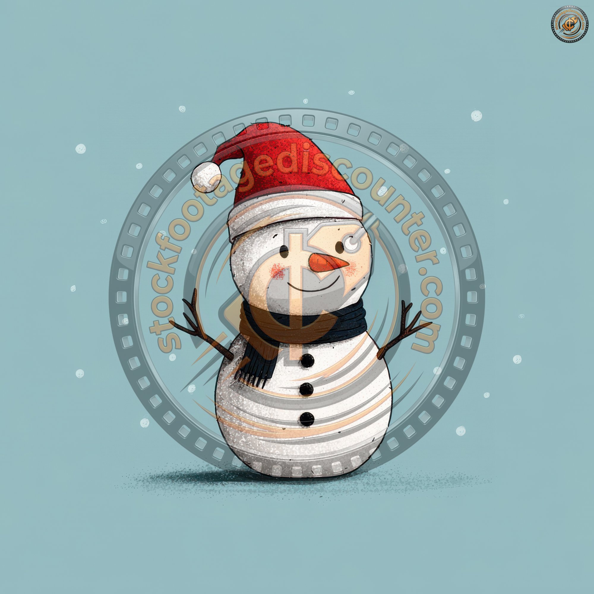 Snowman With Santa Hat Cartoon Illustration Isolat A2fb9fed 7632 462f B193 52cf8936599f 0 Gigapixel Standard 6x