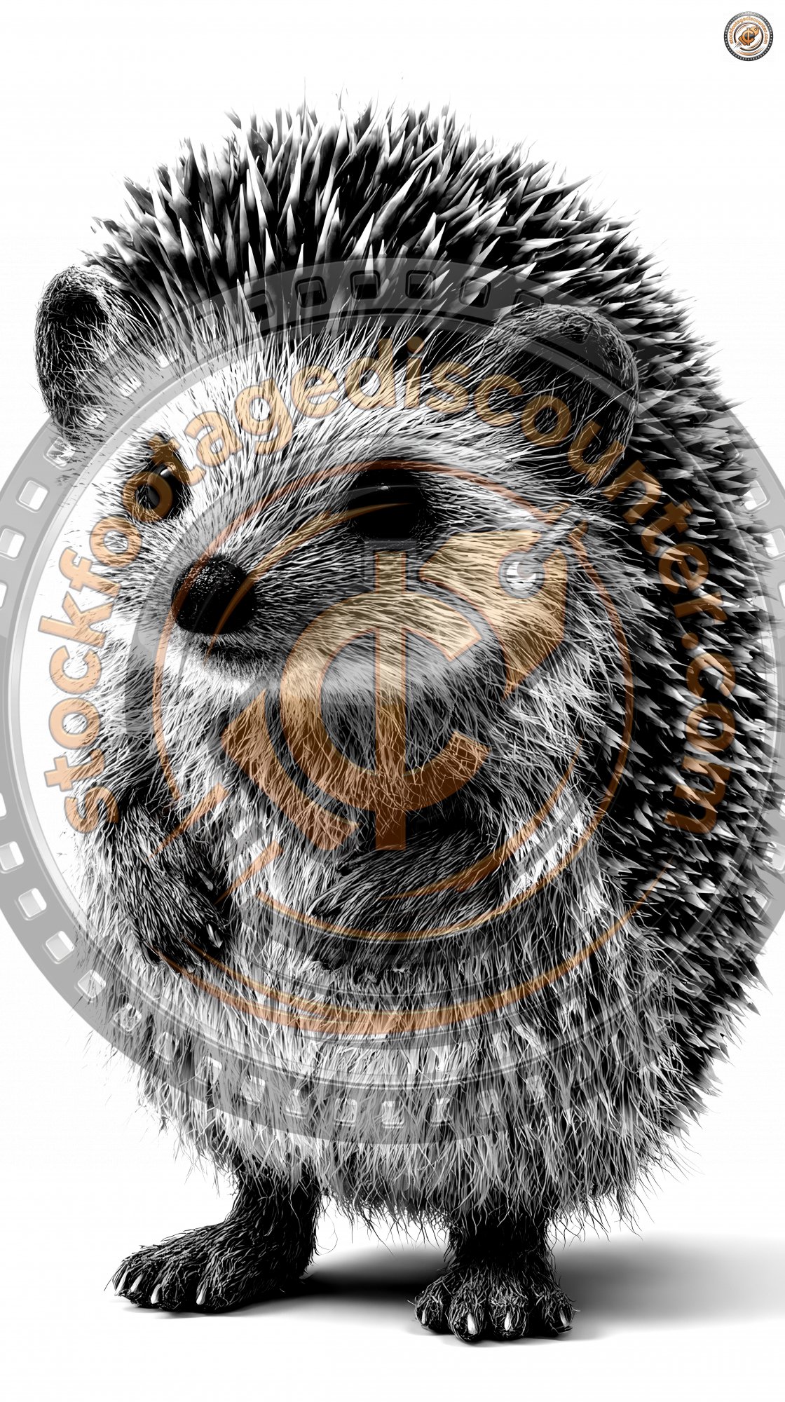 Standing Hedgehog. Hedgehog. Ultra Realistic. Phot E01cb37b 2d2a 47ef A1e2 719fb6fbe004 0 Gigapixel Standard 6x Bw