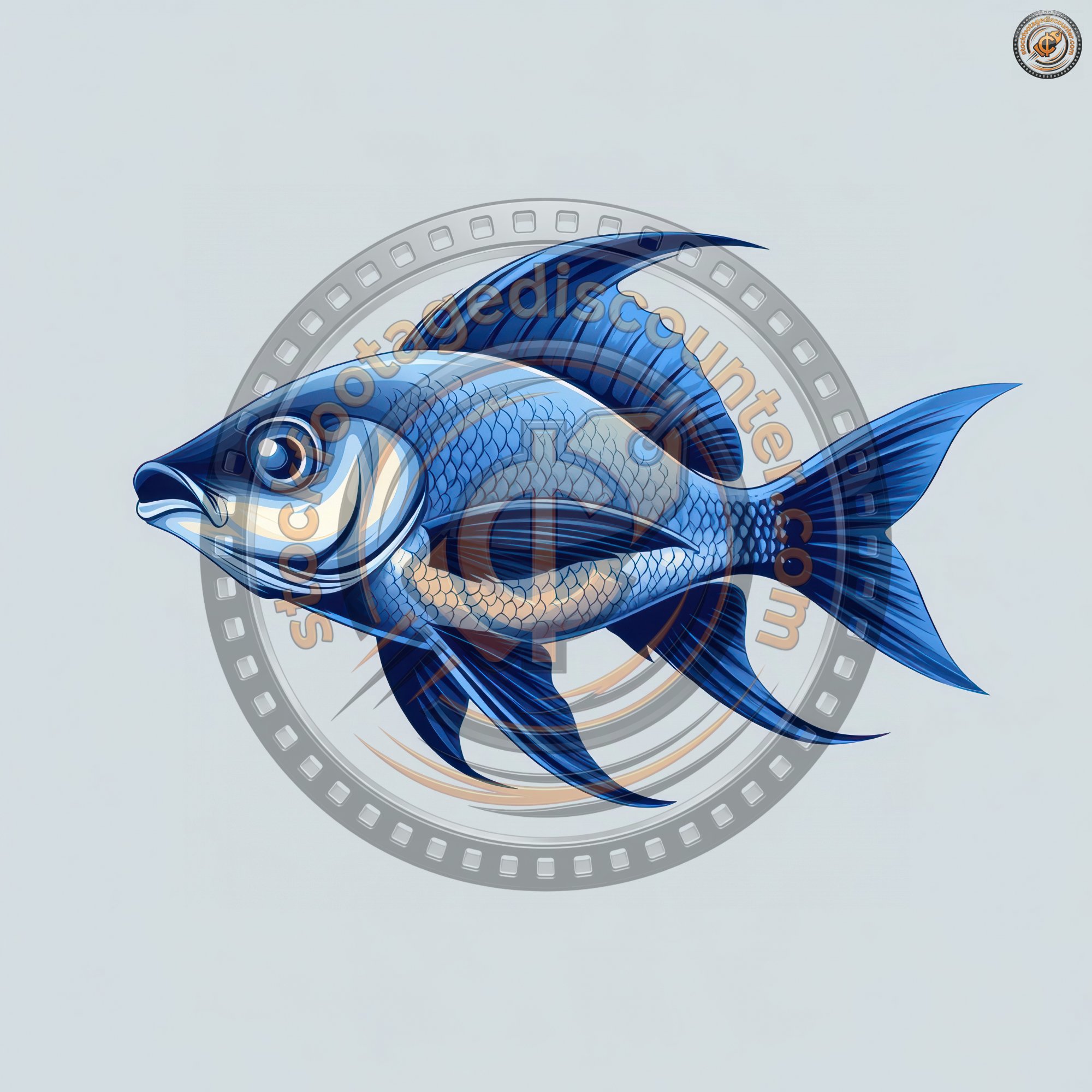 Stylized Blue Fish Illustration With A Minimalist D69da99c 97d5 4b75 8402 Cb2635ecec1b 0 Gigapixel Standard 6x