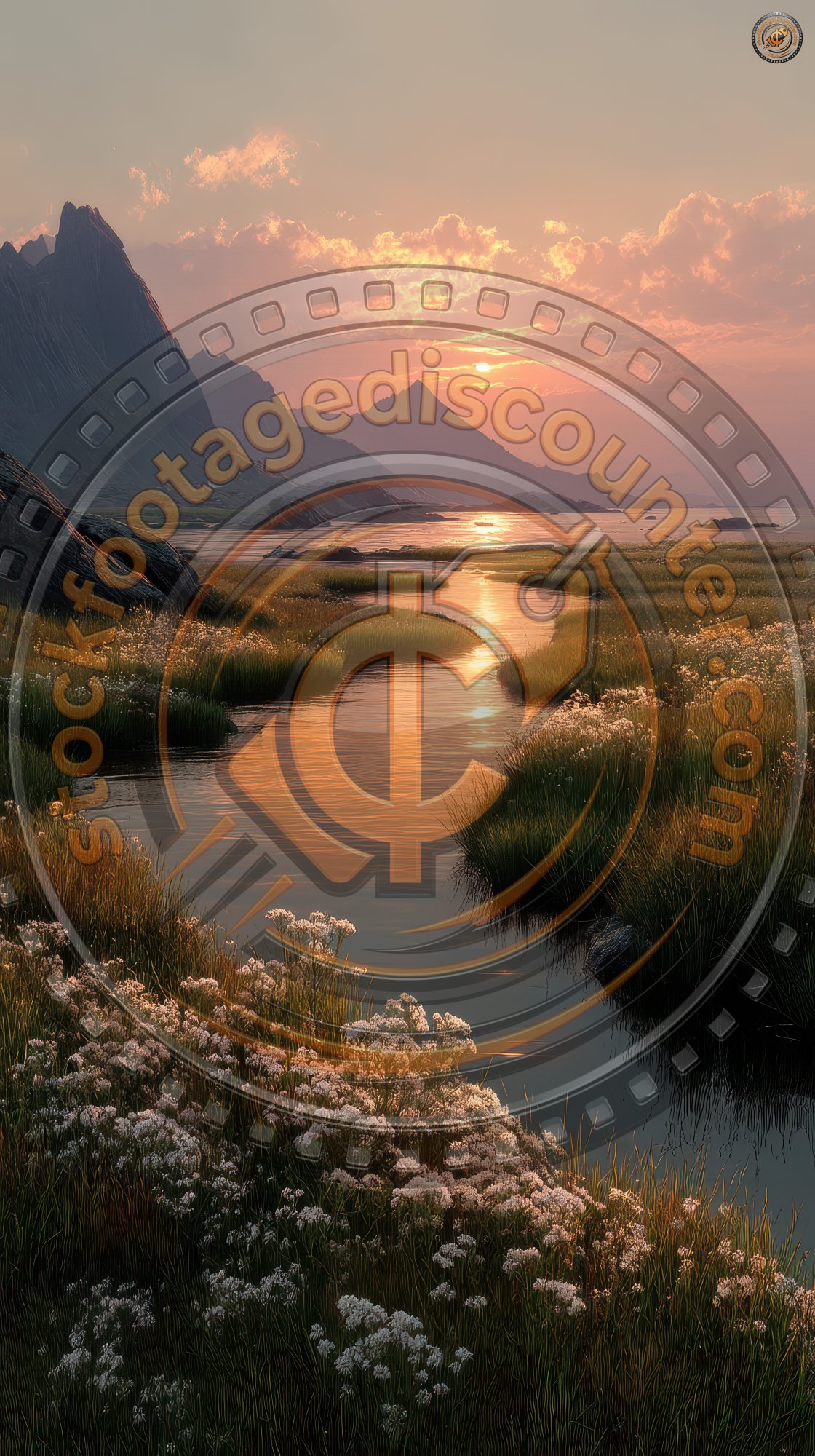 Sunset Over River Wildflowers In Foreground Mount 3a875042 74a8 44a3 8803 A950683631e5 0 Gigapixel Standard 6x