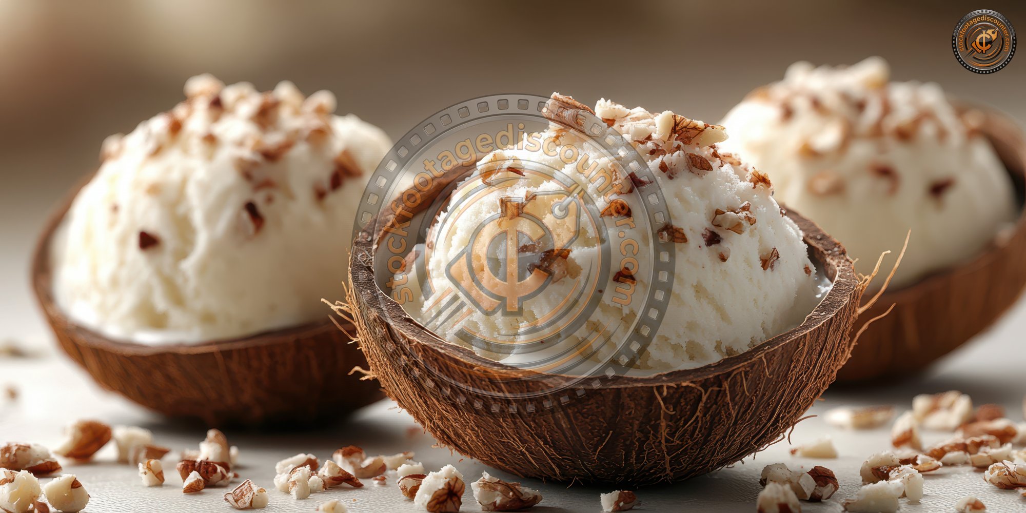 Vanilla Coconut Ice Cream In Shell Of Coconut Icecream With Nuts Ultra Realistic Photorealistic Ar 2 1 Stylize 250 1737574557 Gigapixel Standard 6x