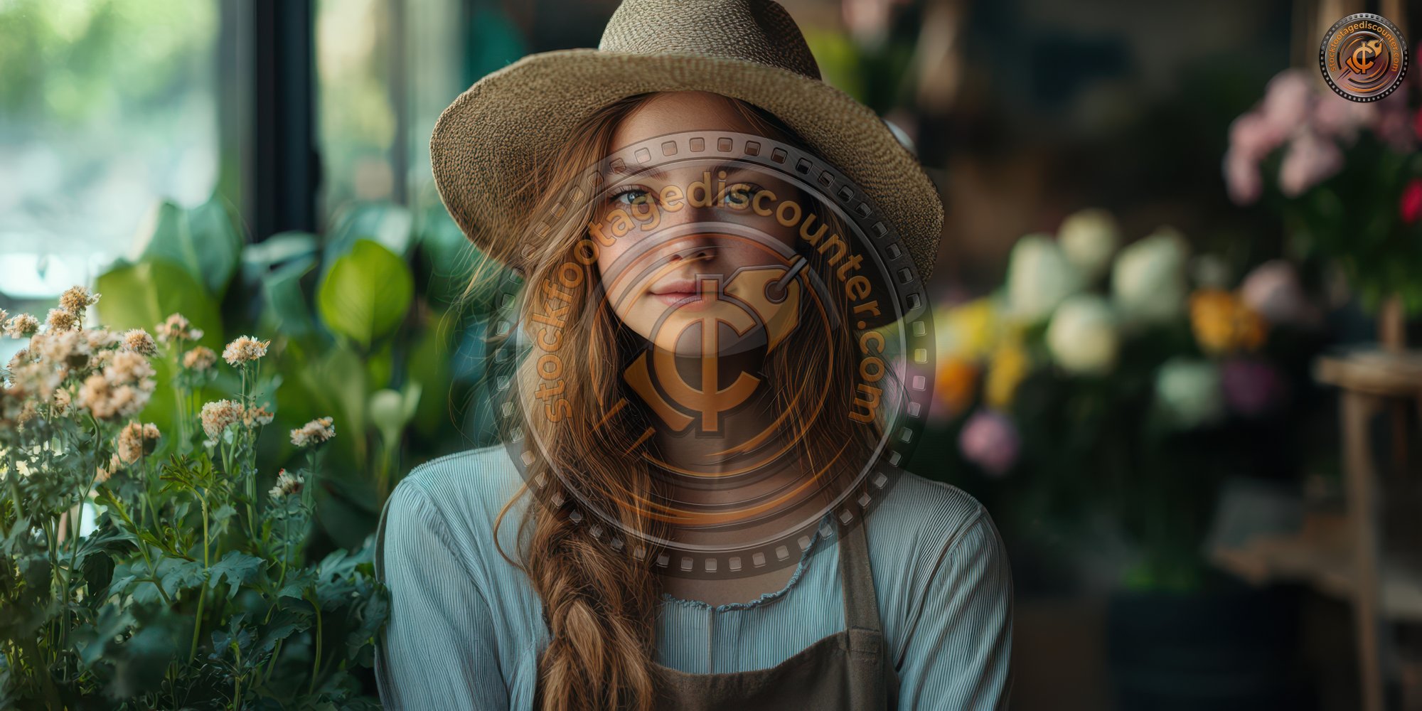 Young Gardener Posing With Plants. Woman In Flowe F69348d8 3dc8 45f7 B762 82b07f139f51 2 Gigapixel Standard 6x