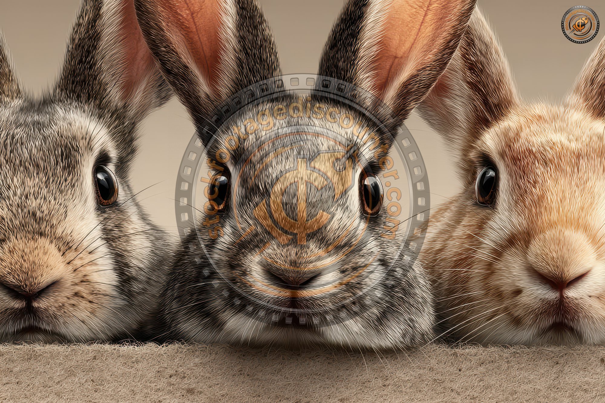 A Set Of Rabbits Peeking. Easter Bunny Background 00b88302 6774 43aa B9d5 Cb78698a615a 1 Gigapixel Standard 6x
