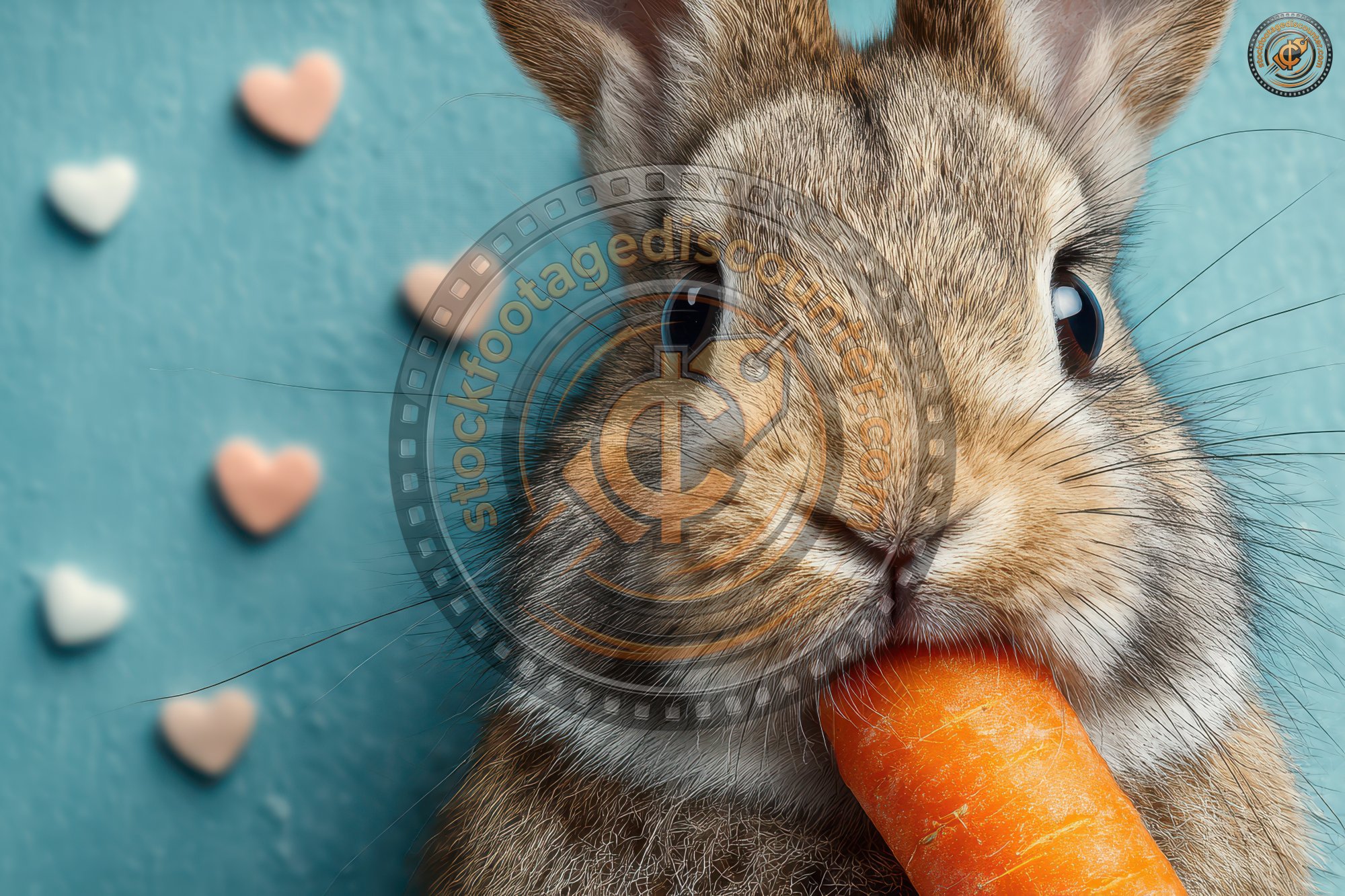 Adorable Bunny Eating Carrot Against Soft Blue Ba 25f0db3c 42bf 443d A938 66e978c4ee51 0 Gigapixel Standard 6x