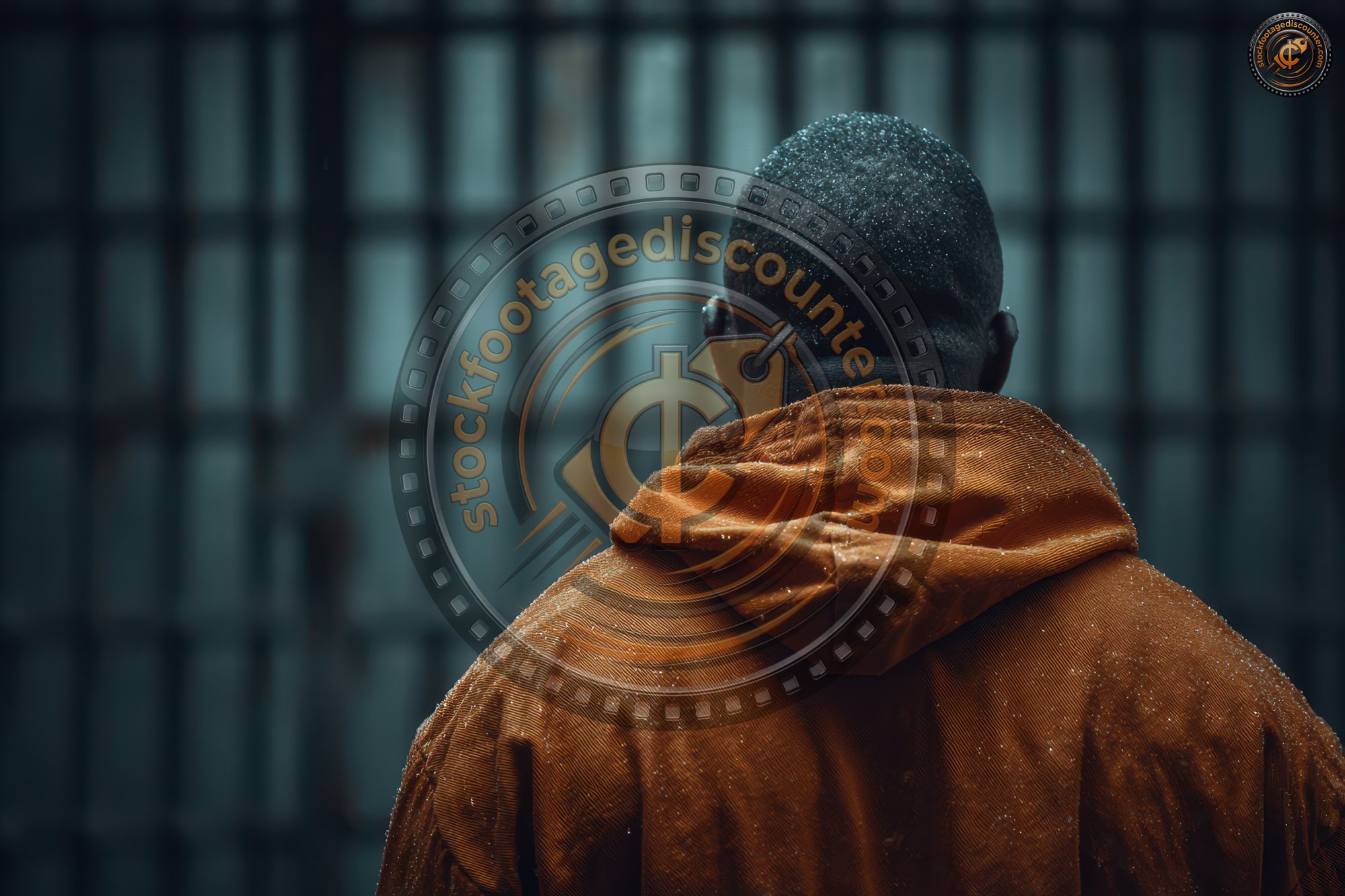 Back View Of African American Prisoner Behind Pri 690a5bfb Dbaf 4e40 Af42 Eeb269f9955a 2 Gigapixel Standard 6x