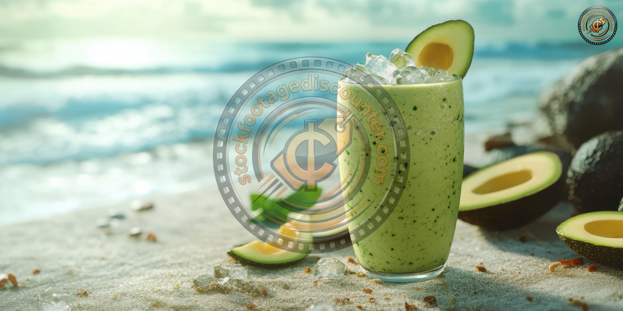 Avocado Smoothie On The Beach. Smoothie With Ice. 4adb6889 8225 4607 B1ec 3518da05c045 1 Gigapixel Standard 6x