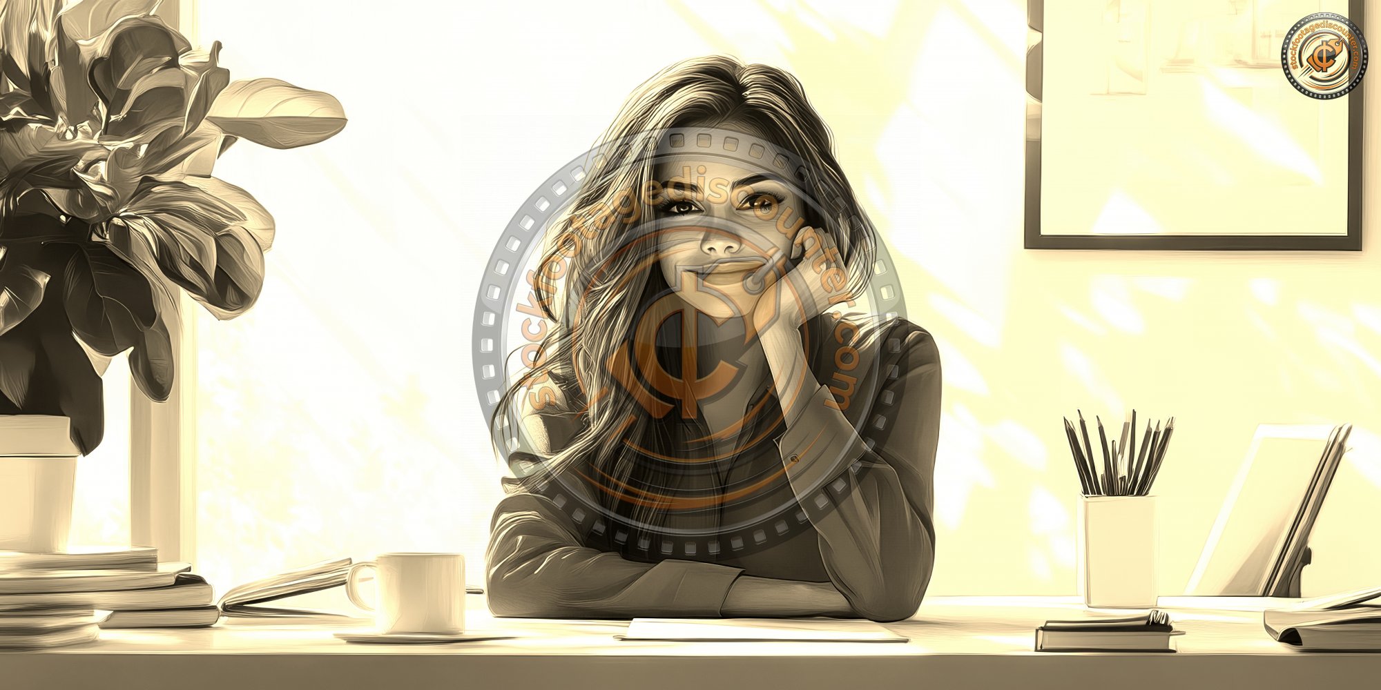 Business Woman Leaning On Her Desk Happ Ec53b827 34e4 43d3 860e C1bc0eec86c7 2 Gigapixel Standard 6x Sepia