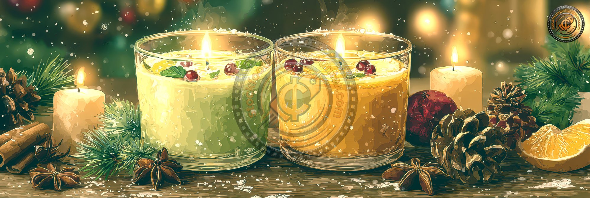 Candles On The Table. Christmas Drin F4e76c0e 3d2f 4e8e B869 D1f0be0c64af 1 Gigapixel Standard 6x Tealorange