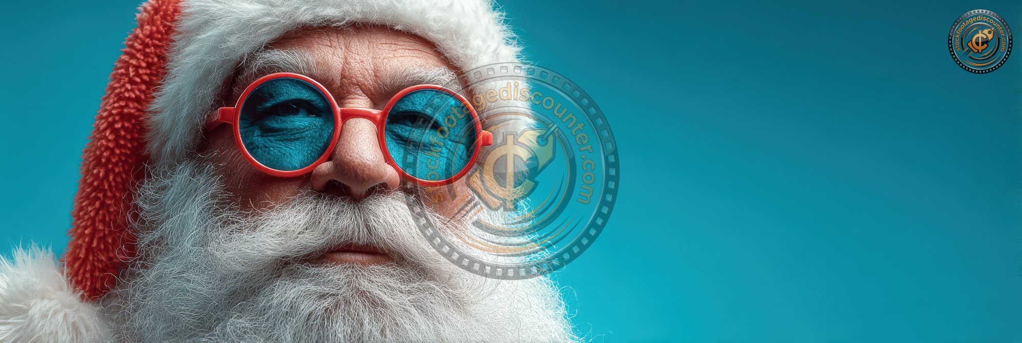 Cute Santa Claus In Sunglasses On A Blue Background 0c61e7ec De86 4e85 B808 E6681c1fc27e 0 Gigapixel Standard 6x