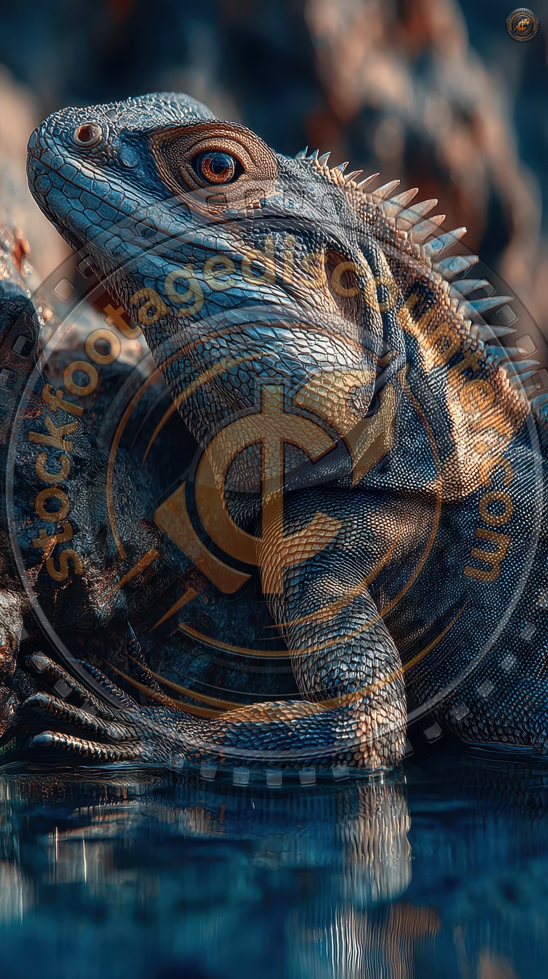 Reptile Lying On The Rock. Beautiful Dinosa 6a420aa5 Abc8 4530 832c Ee650ae2fc12 1 Gigapixel Standard 6x