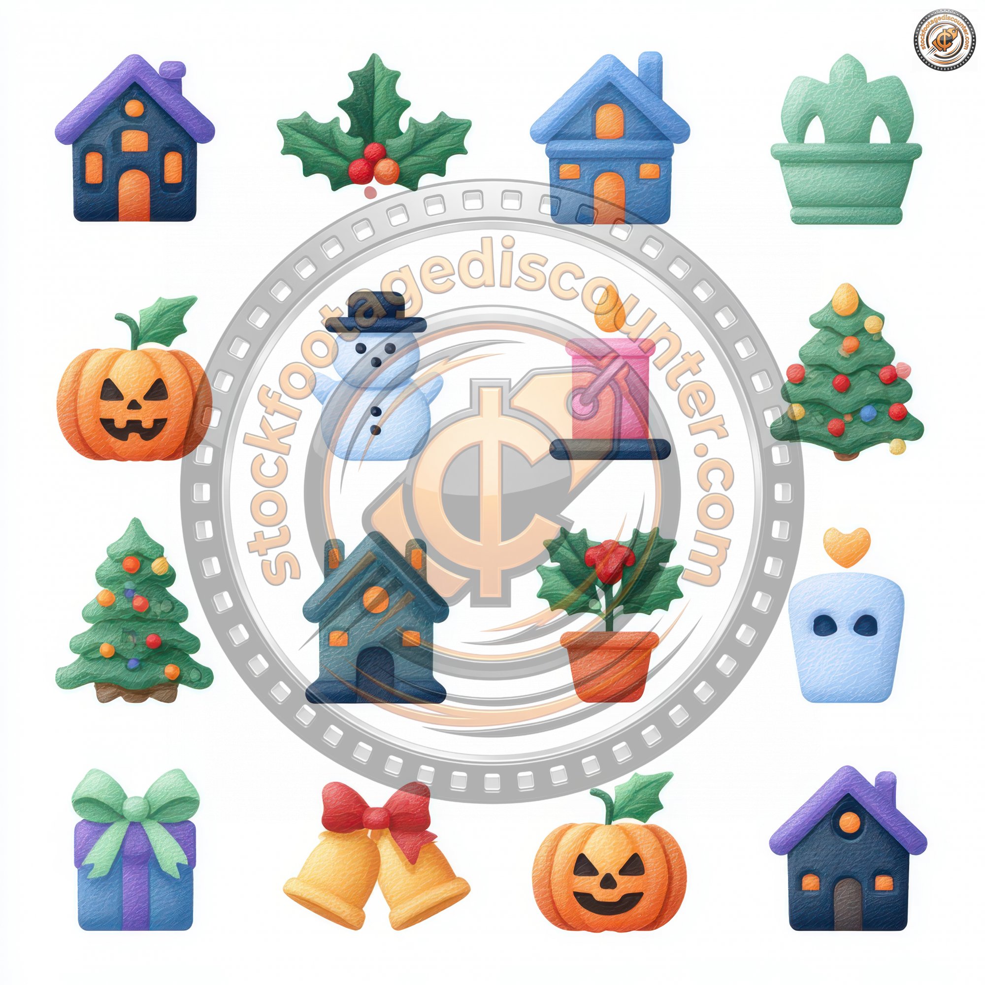 Set Of Halloween Icon. Christmas Icon Set. Illustr 6f62b584 91e3 4e13 A722 4e4daa011a9d 3 Gigapixel Standard 6x