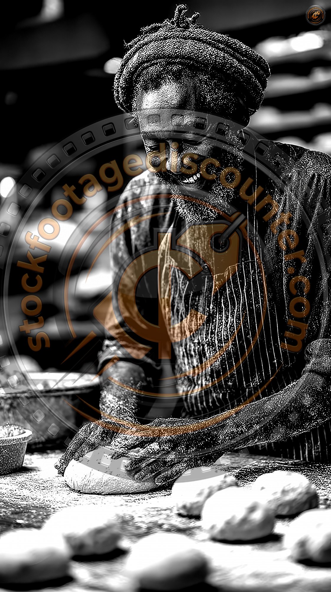 Smiling African American Baker Preparing Dough On Baki 3b64d998 Ebe8 49c5 9314 1f55d2c302f1 2 Gigapixel Standard 6x Bw