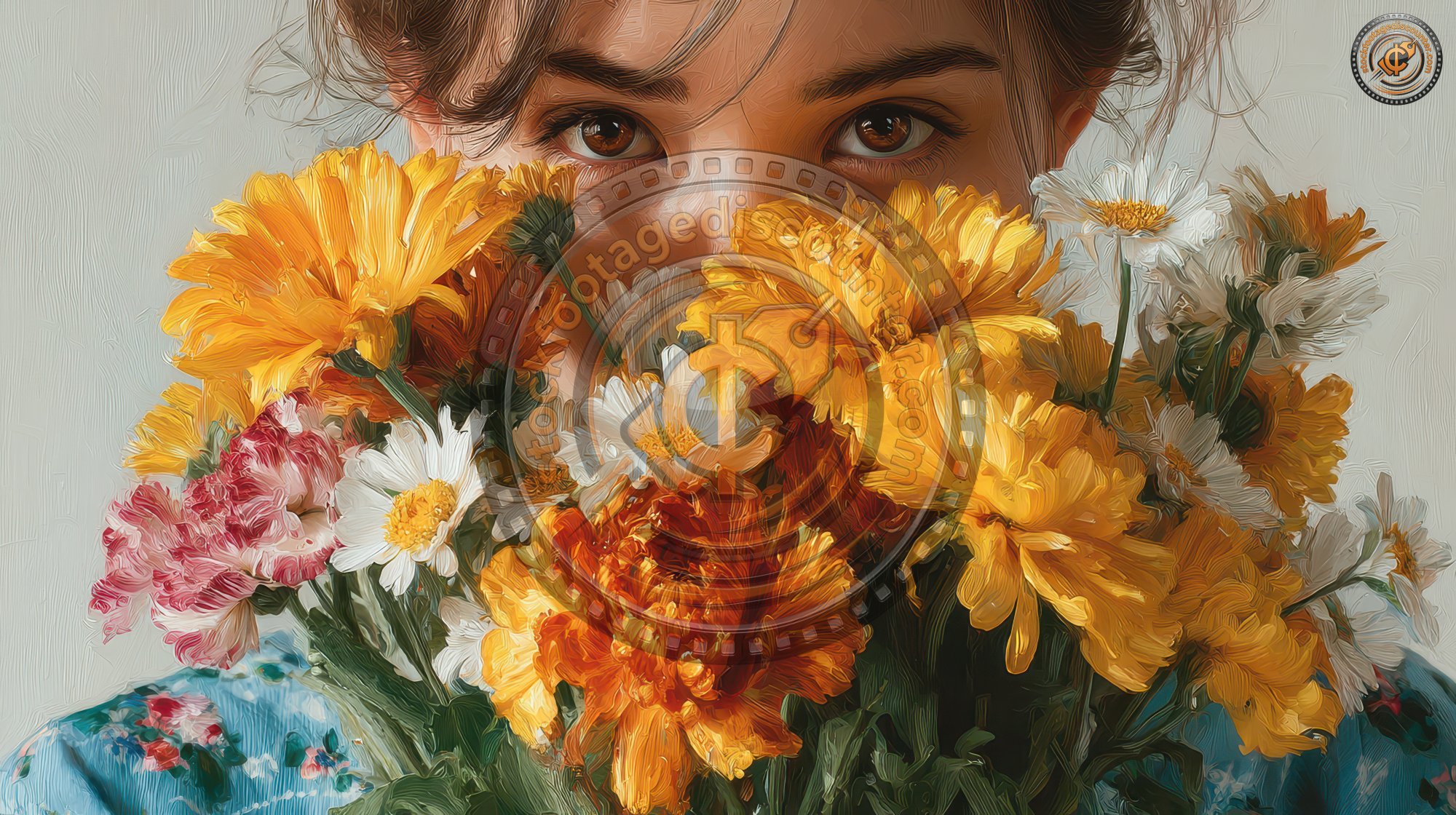 Woman Holding Flower Bouquet With White Backgroun 6d9c0dd8 2699 44f3 8274 67d61f0c2147 2 Gigapixel Standard 6x