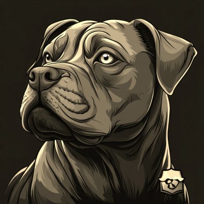 A 2dized Pitbull Dog Logo With Character. An Cebf9377 64ad 48a9 Bfc7 01a1d60523e7 0 Gigapixel Standard 6x Sepia